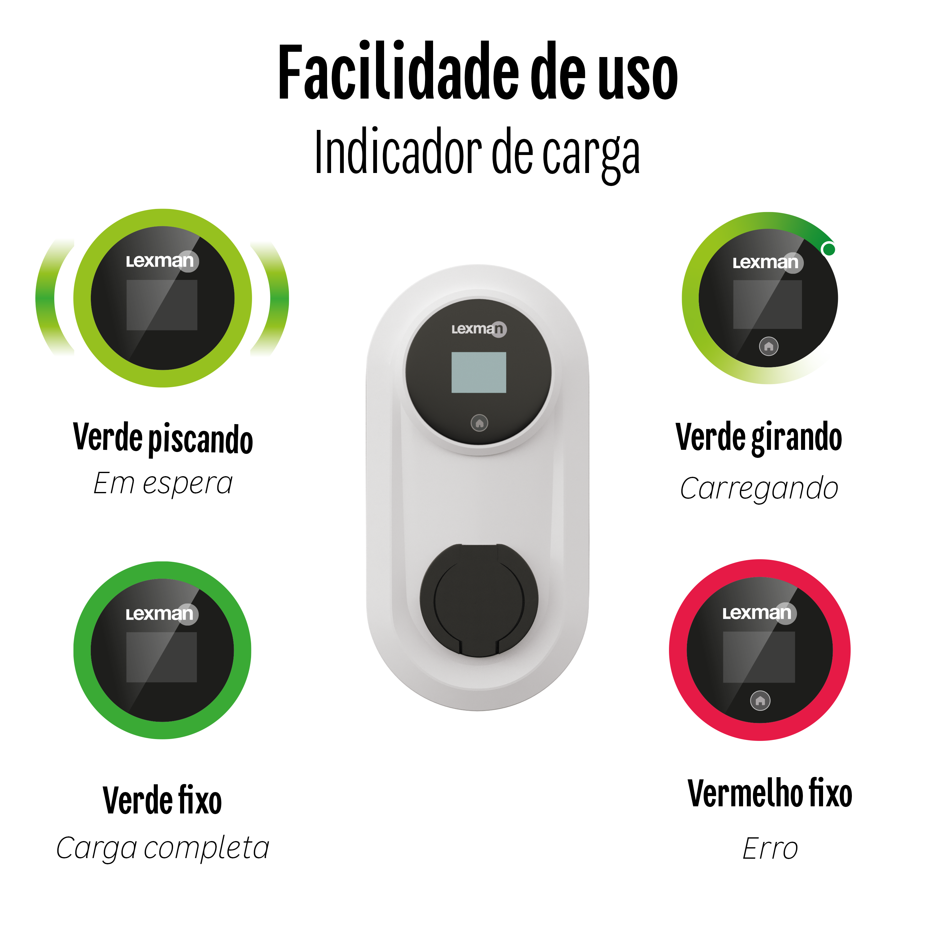 Carregador para carro Elétrico Lexman - 3,7 kW - Tipo 2 - 11