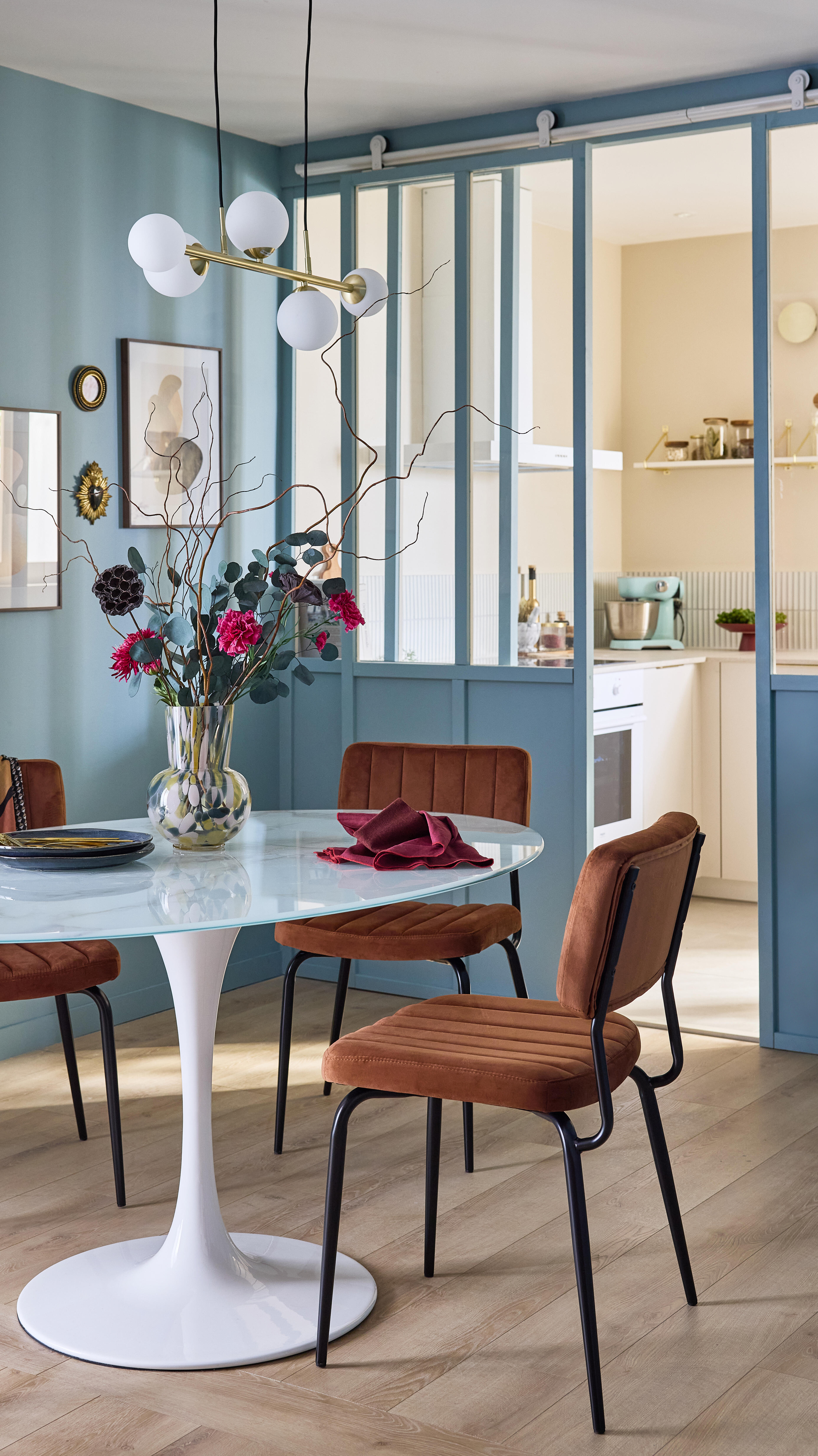 Candeeiro de teto suspenso CALLAS 5L G9 88cm latão inspire - 4