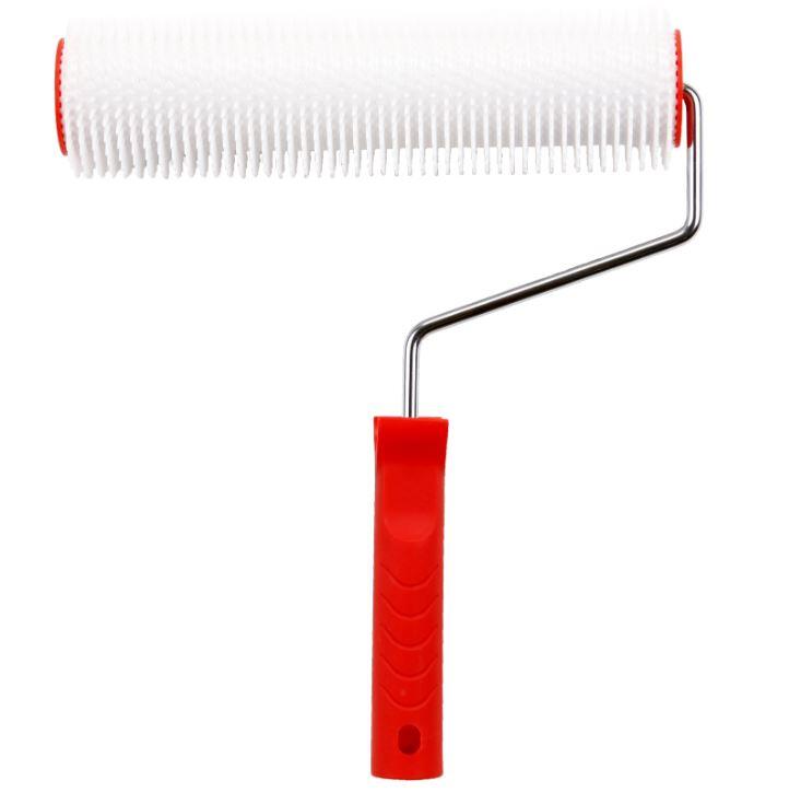 Rouleau débulleur à picots avec poignée, rouge 250x11mm - 2