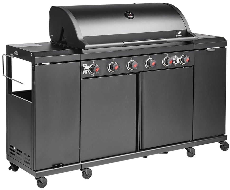Grill gazowy 6 + 1 pal. 24kW kuchnia ogrodowa + sztućce multitool Landmann
