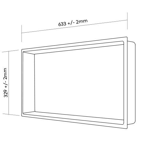 Nicho duche em ABS 60x30 cm preto mate Italbox Nook - 3