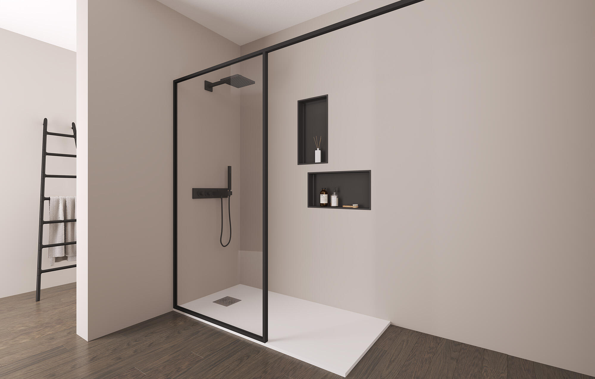 Nicho duche em ABS 60x30 cm preto mate Italbox Nook - 4