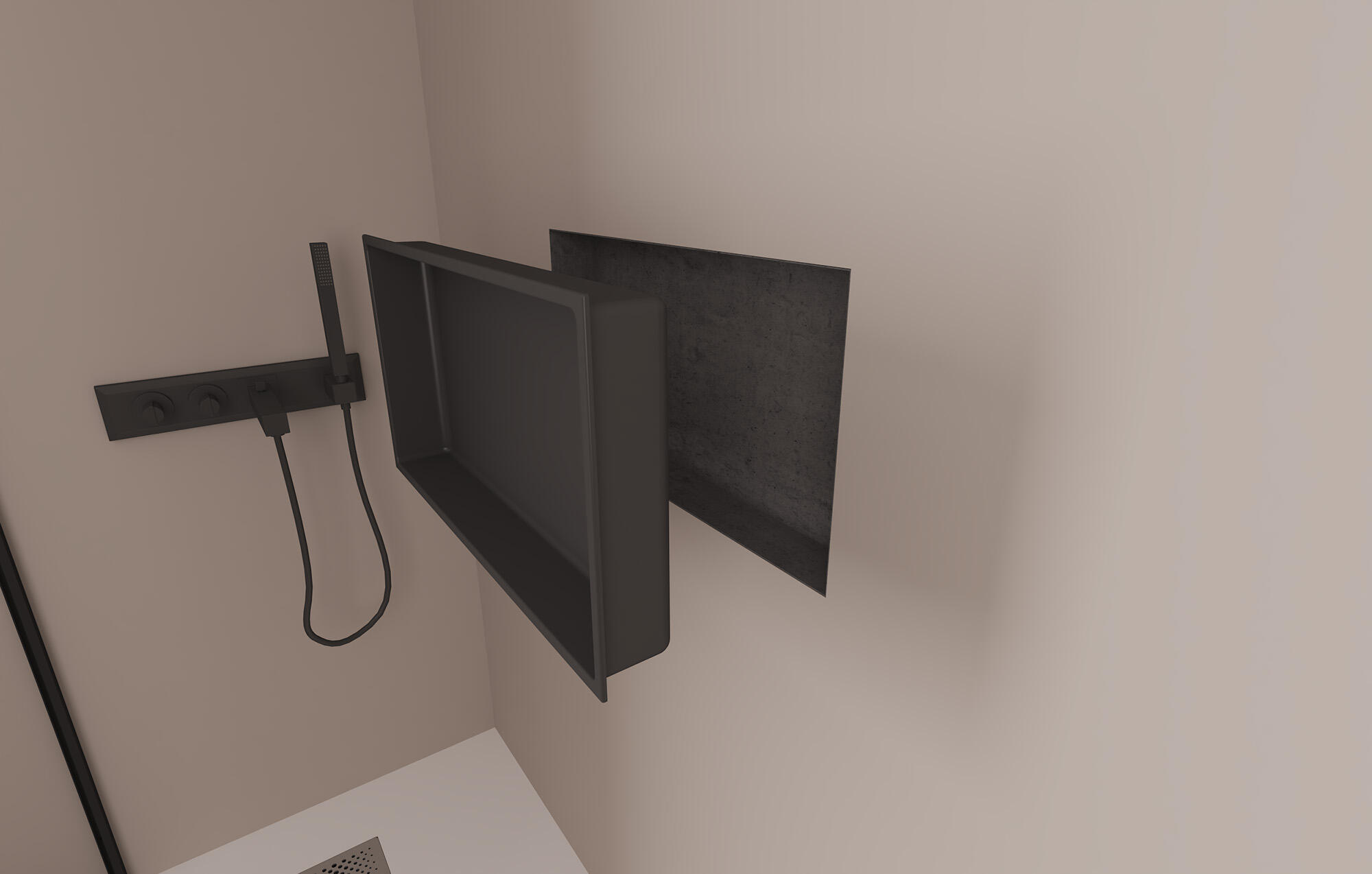Nicho duche em ABS 60x30 cm preto mate Italbox Nook - 2