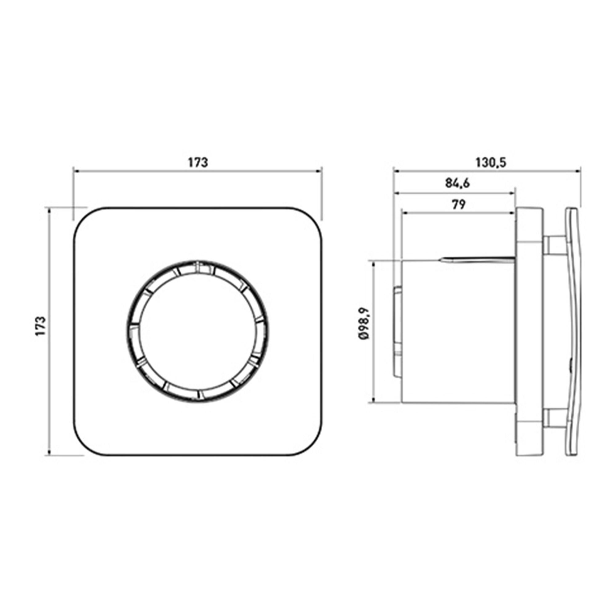 Aérateur extracteur intermittent à interrupteur S&P Dune 100 mm - 3