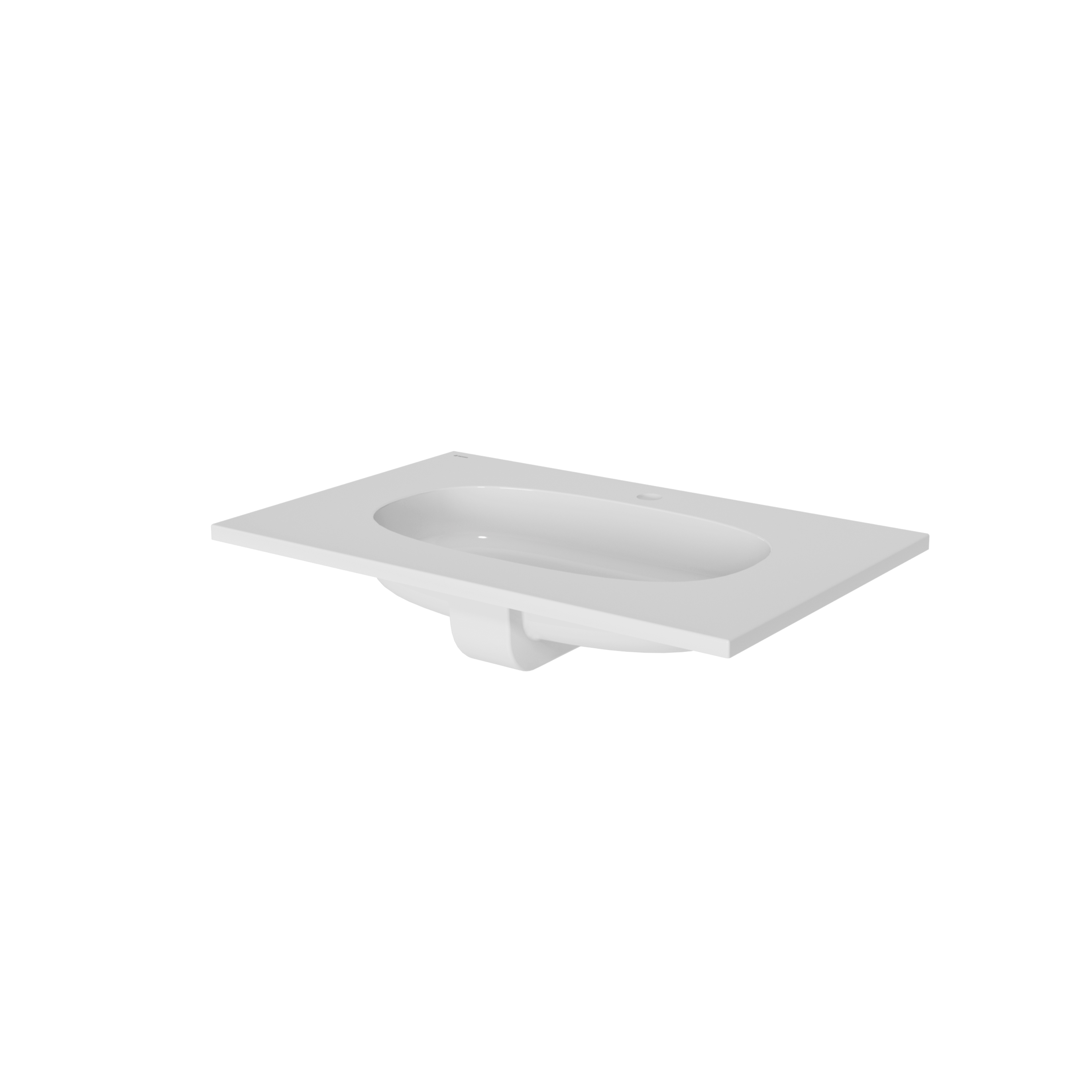 Lavabo a incasso rettangolare vasca centrale Icone L 49.0 x H 14.3 x P 76.0 cm in composito minerale di resina gelificata bianco lucido - 4