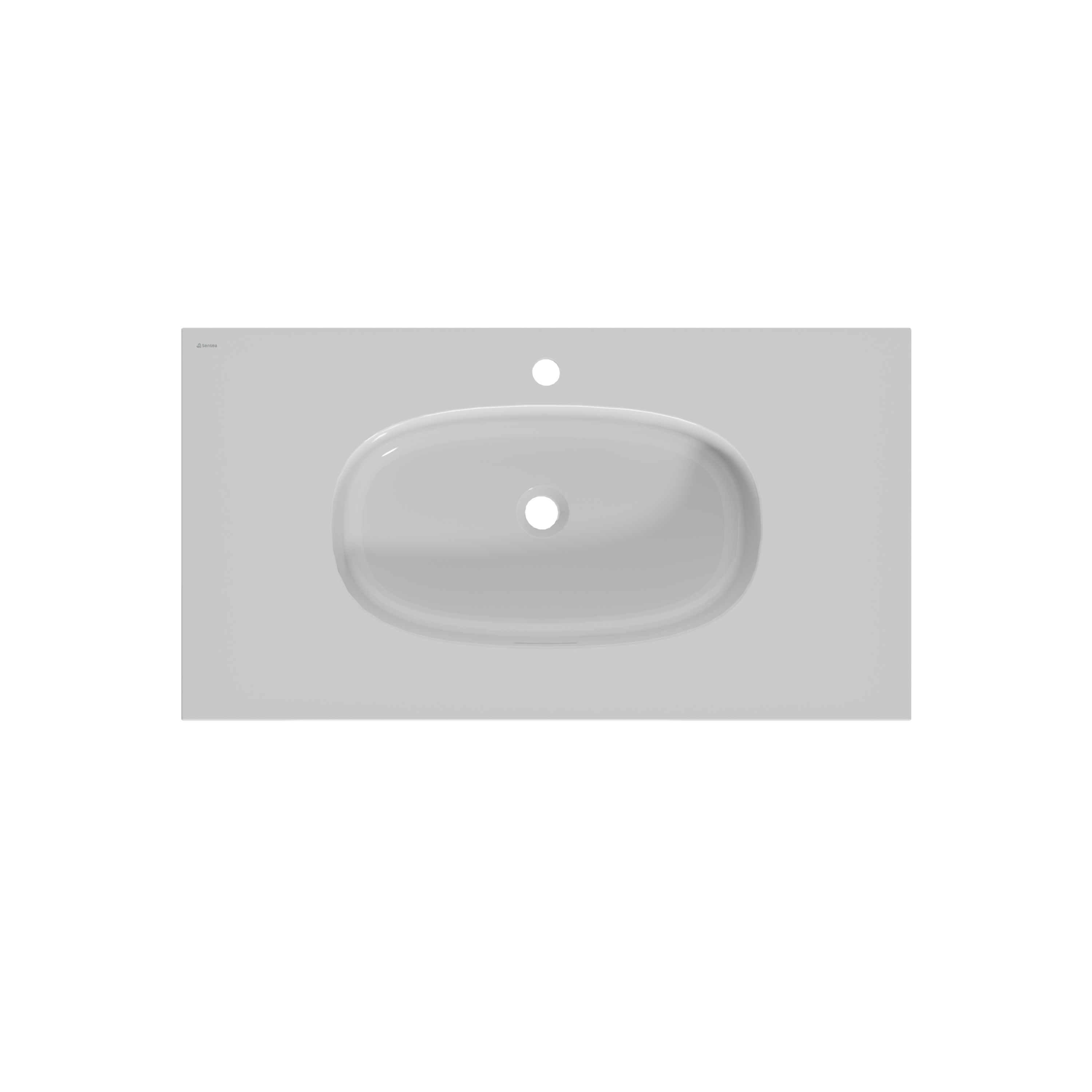 Plan simple vasque centrée Icone résine composite minérale avec revêtement gelco - 4