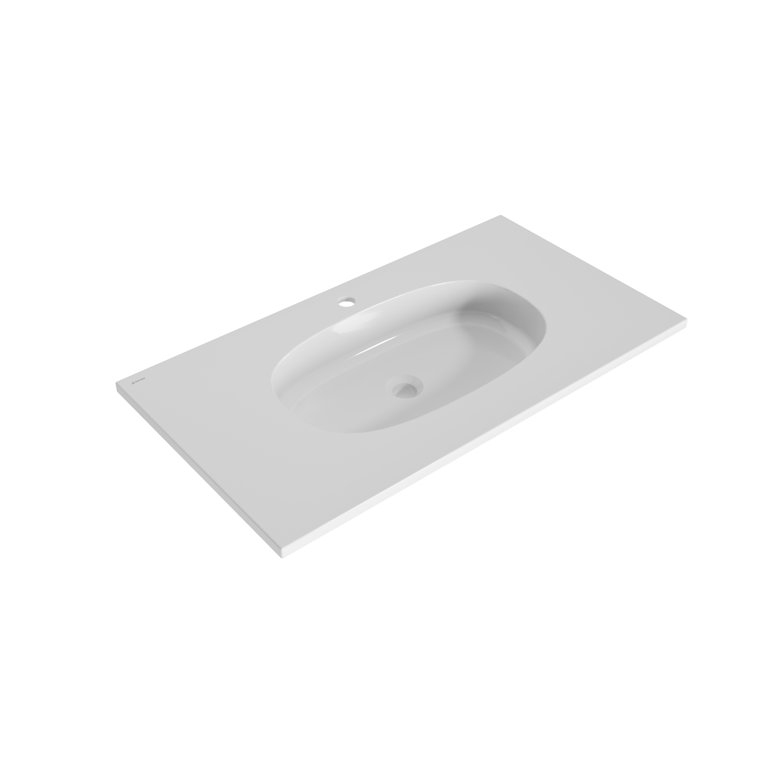Plan simple vasque centrée Icone résine composite minérale avec revêtement gelco - 3