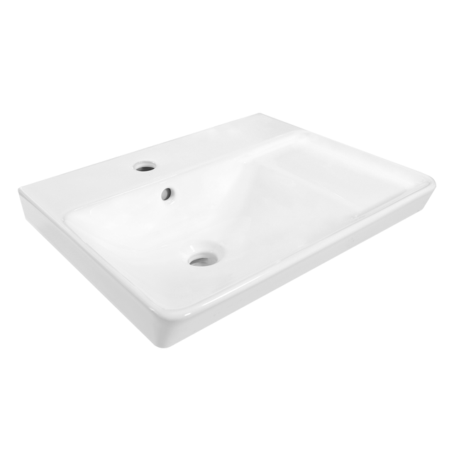 Plan simple vasque à gauche Easy céramique blanc Brillant l.51.2 x P.42.4 cm