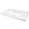 Lavabo d'appoggio rettangolare vasca a sinistra Easy L 71.2 x H 15.5 x P 42.4 cm in ceramica bianco lucido