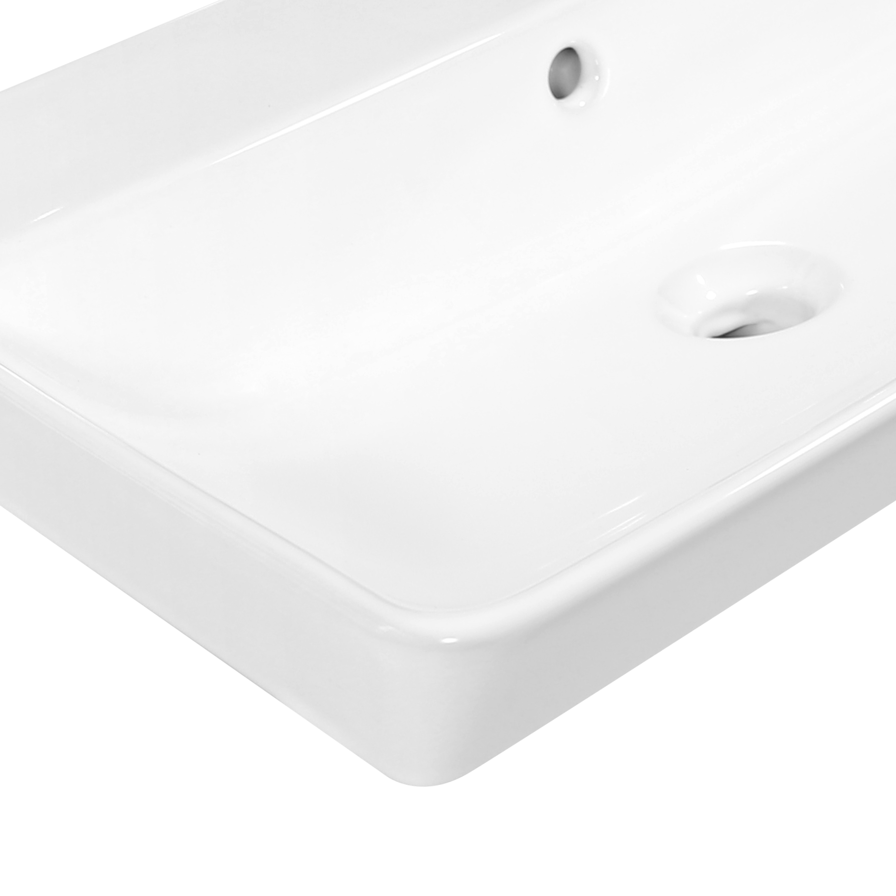 Umywalka ceramiczna nablatowa Easy 71.2x42.4 cm biała Sensea - 6