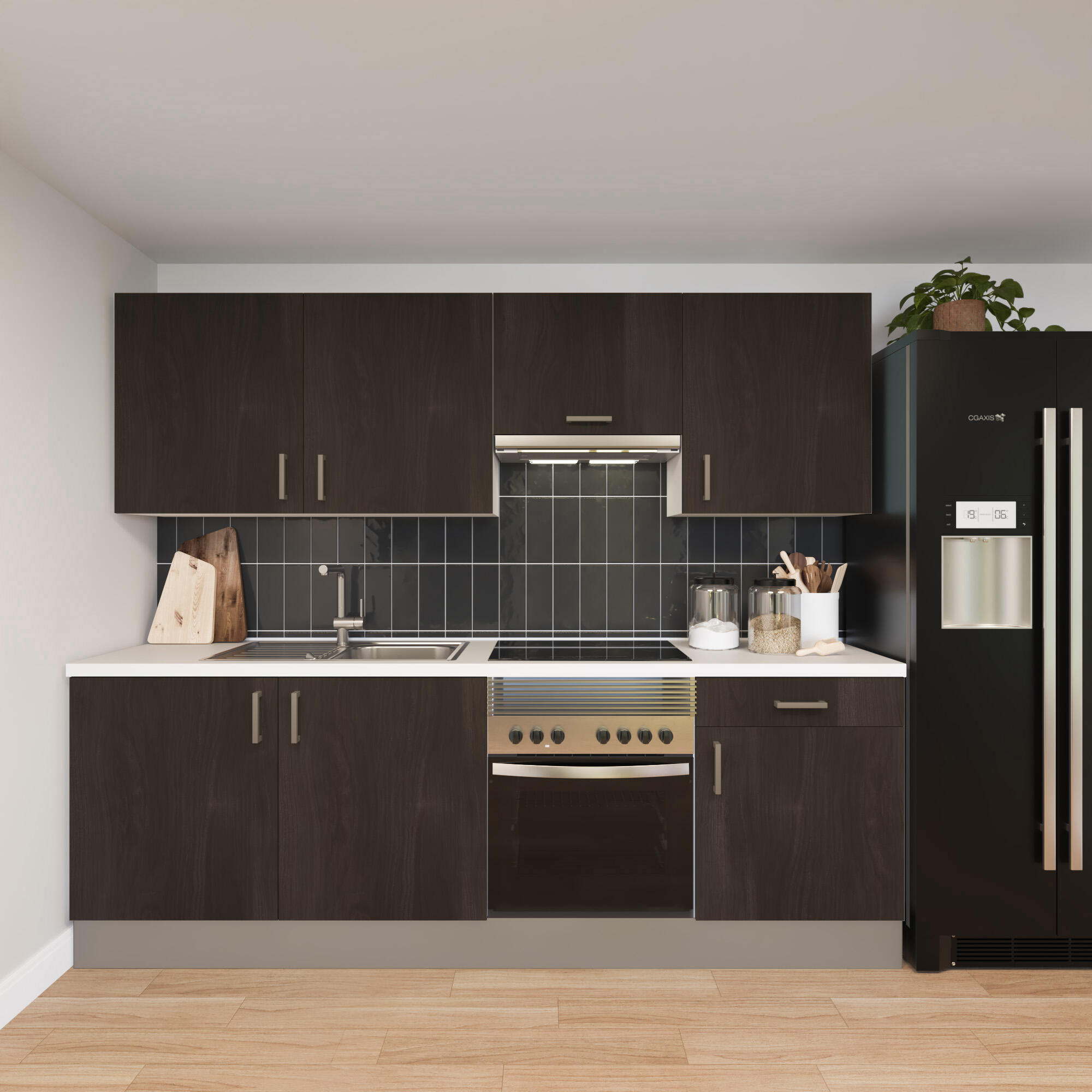 Cocina en kit minos negro 240 cm