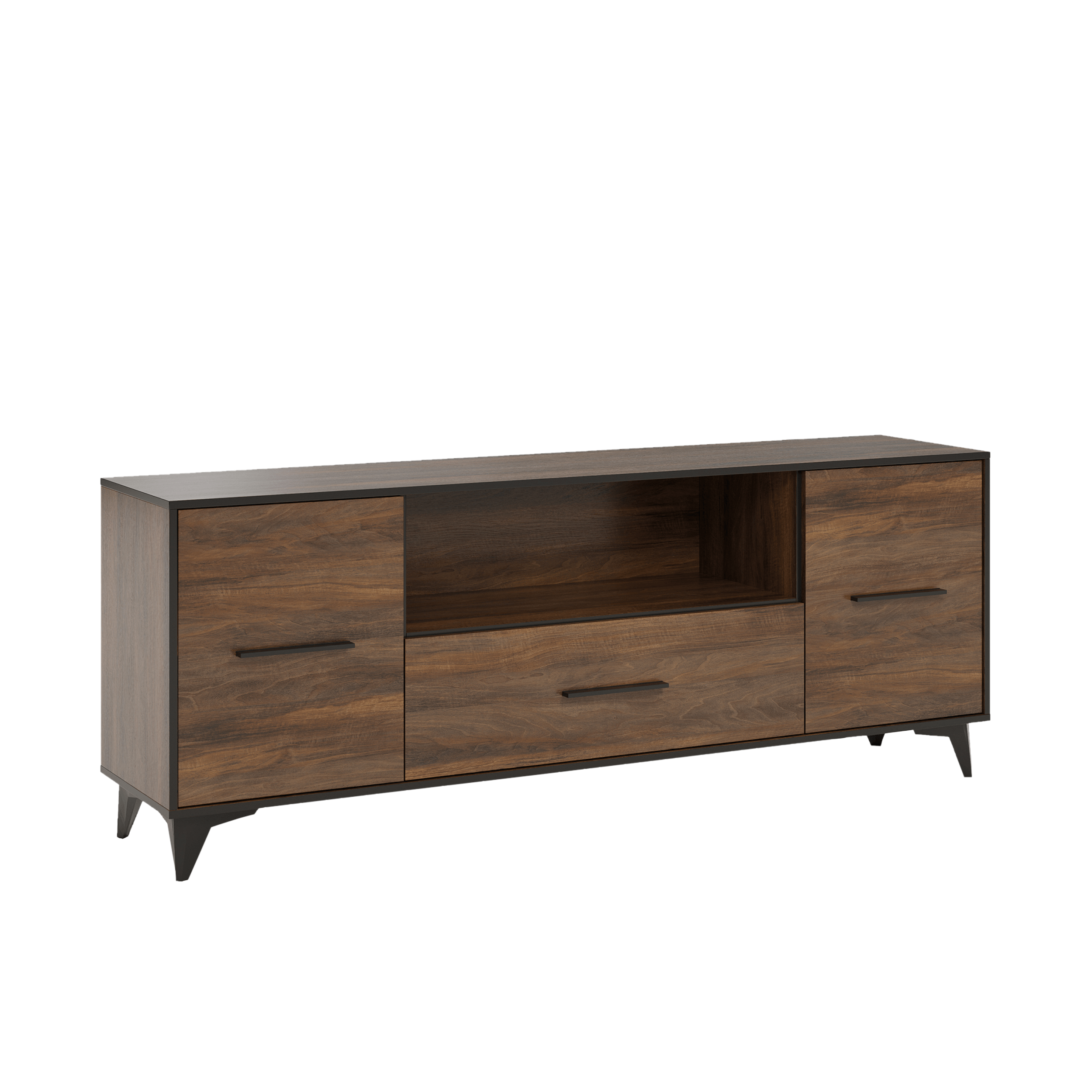 Szafka RTV Shiran Walnut z szufladą 179 × 40 × 68 cm