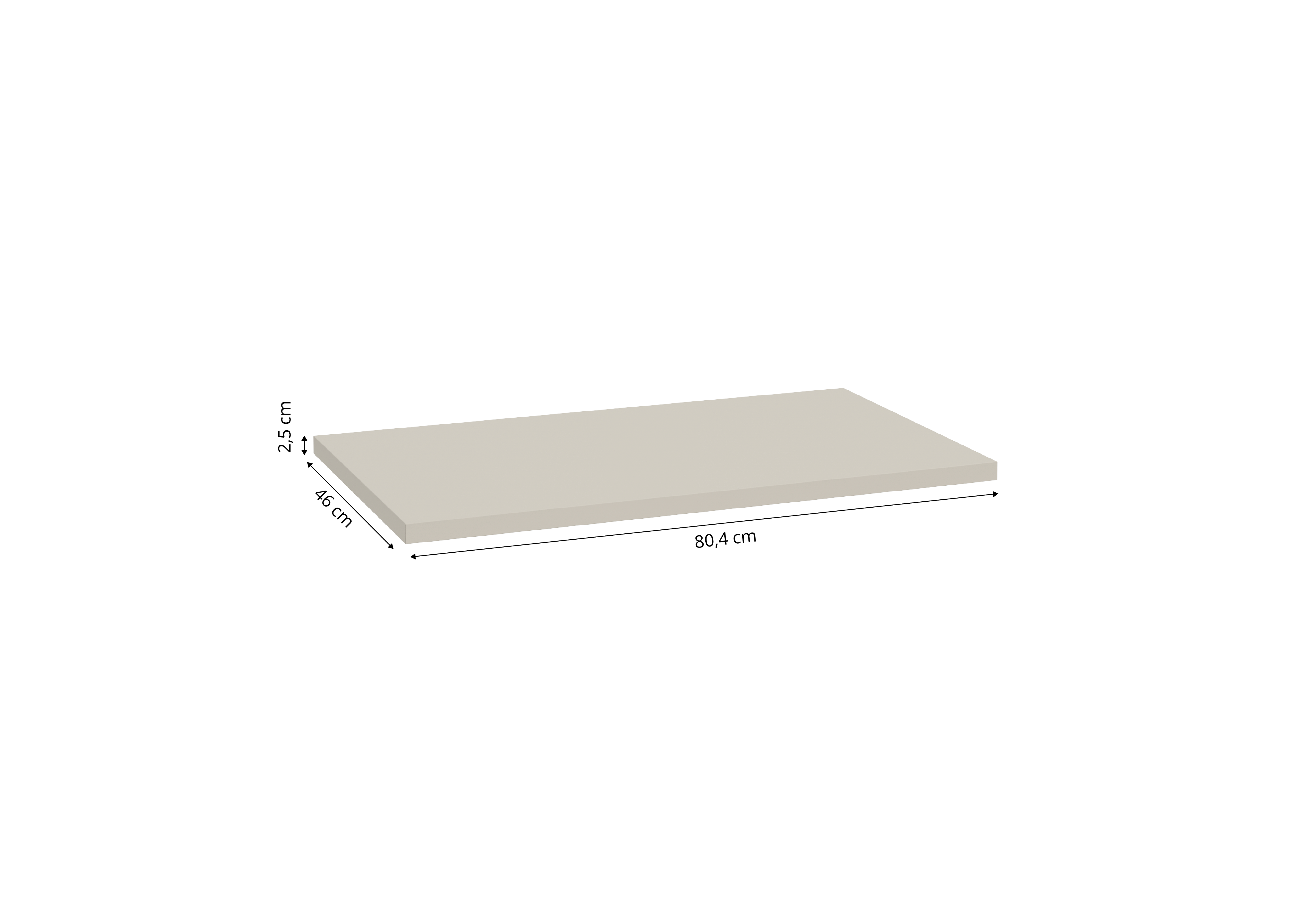 Blat łazienkowy Stilla 80.4x46x2.5 cm kaszmirowy matowy Defra - 3