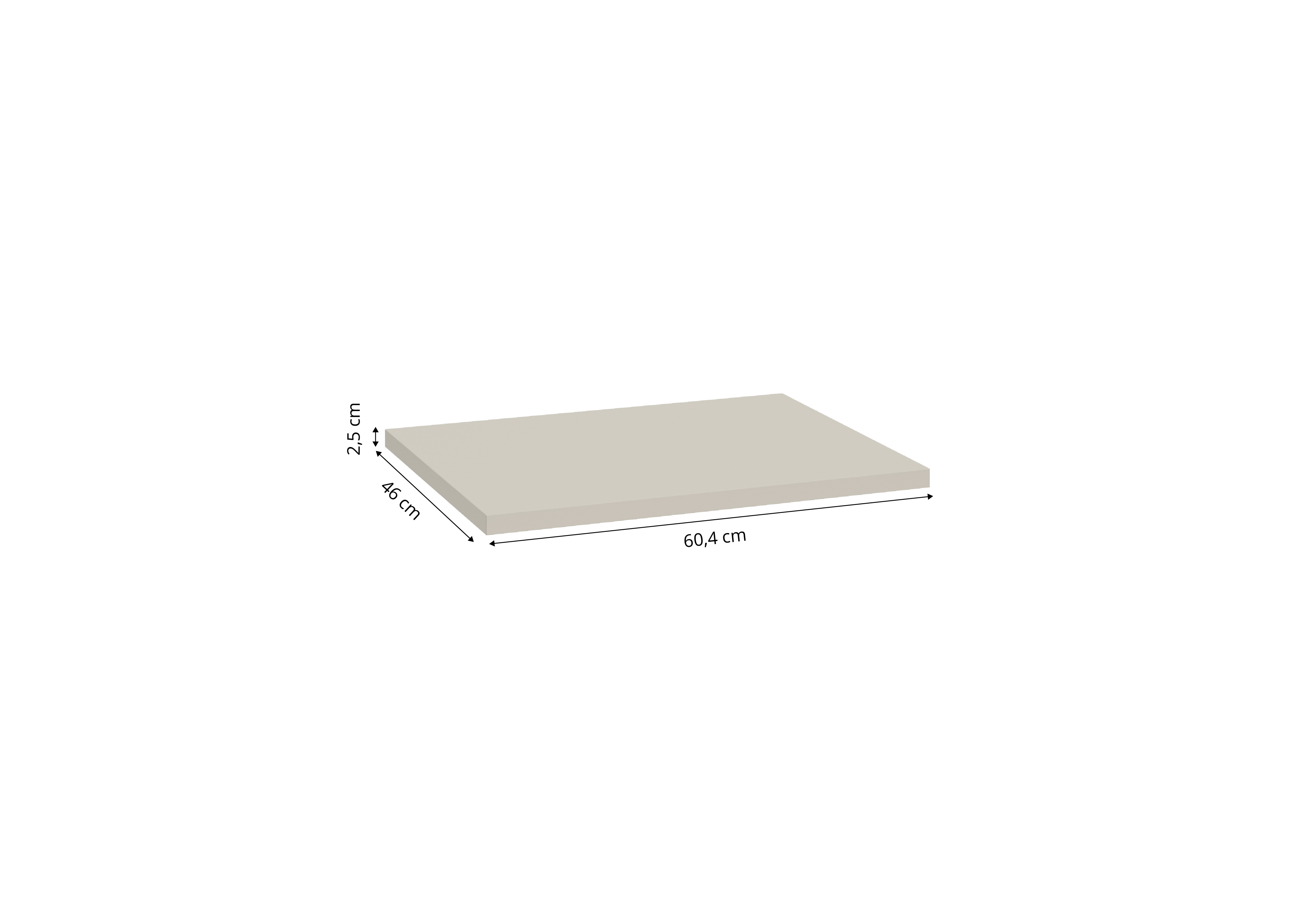Blat łazienkowy Stilla 60.4x46x2.5 cm kaszmirowy matowy Defra - 4