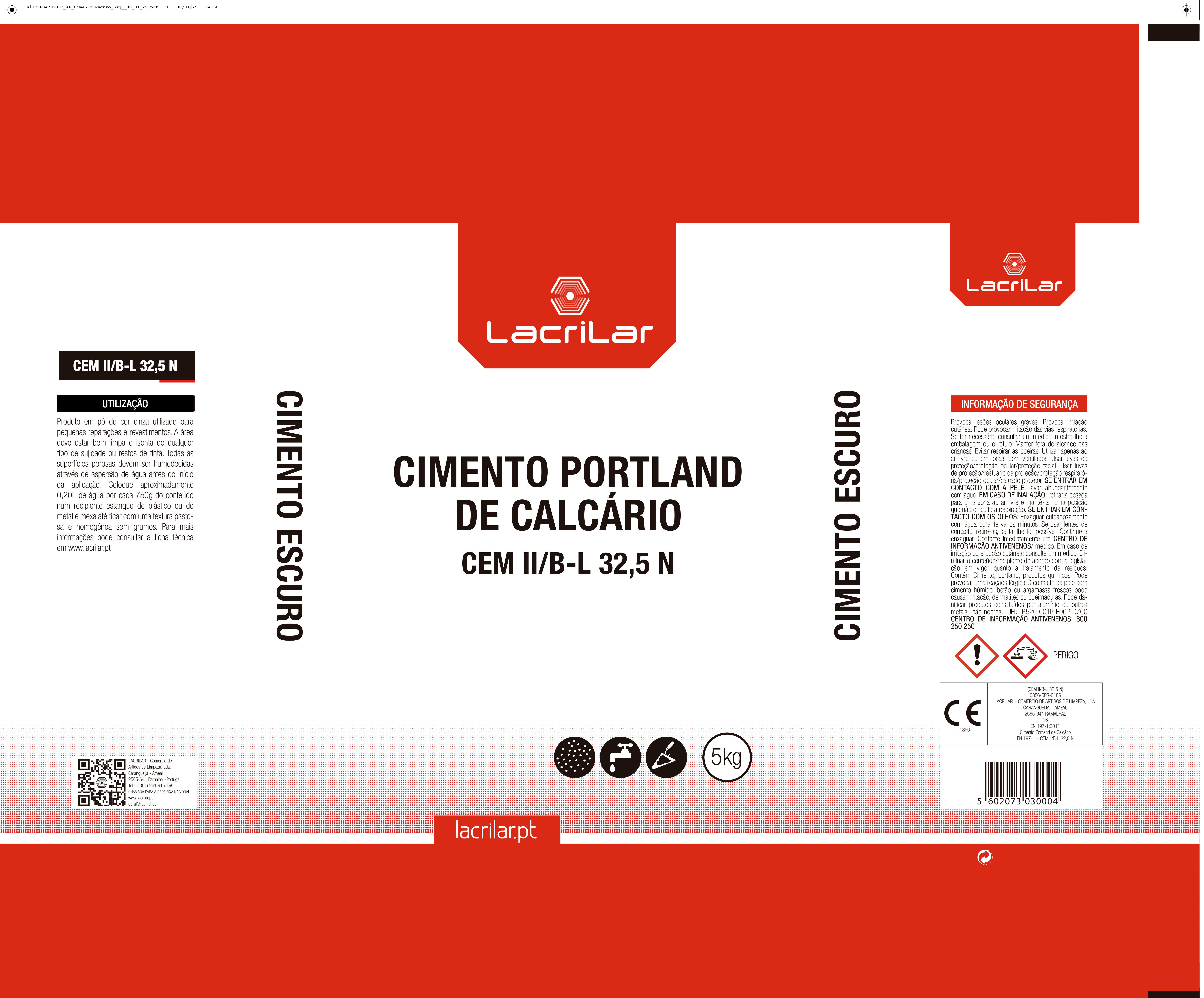 Cimento escuro LACRILAR 5KG - 5