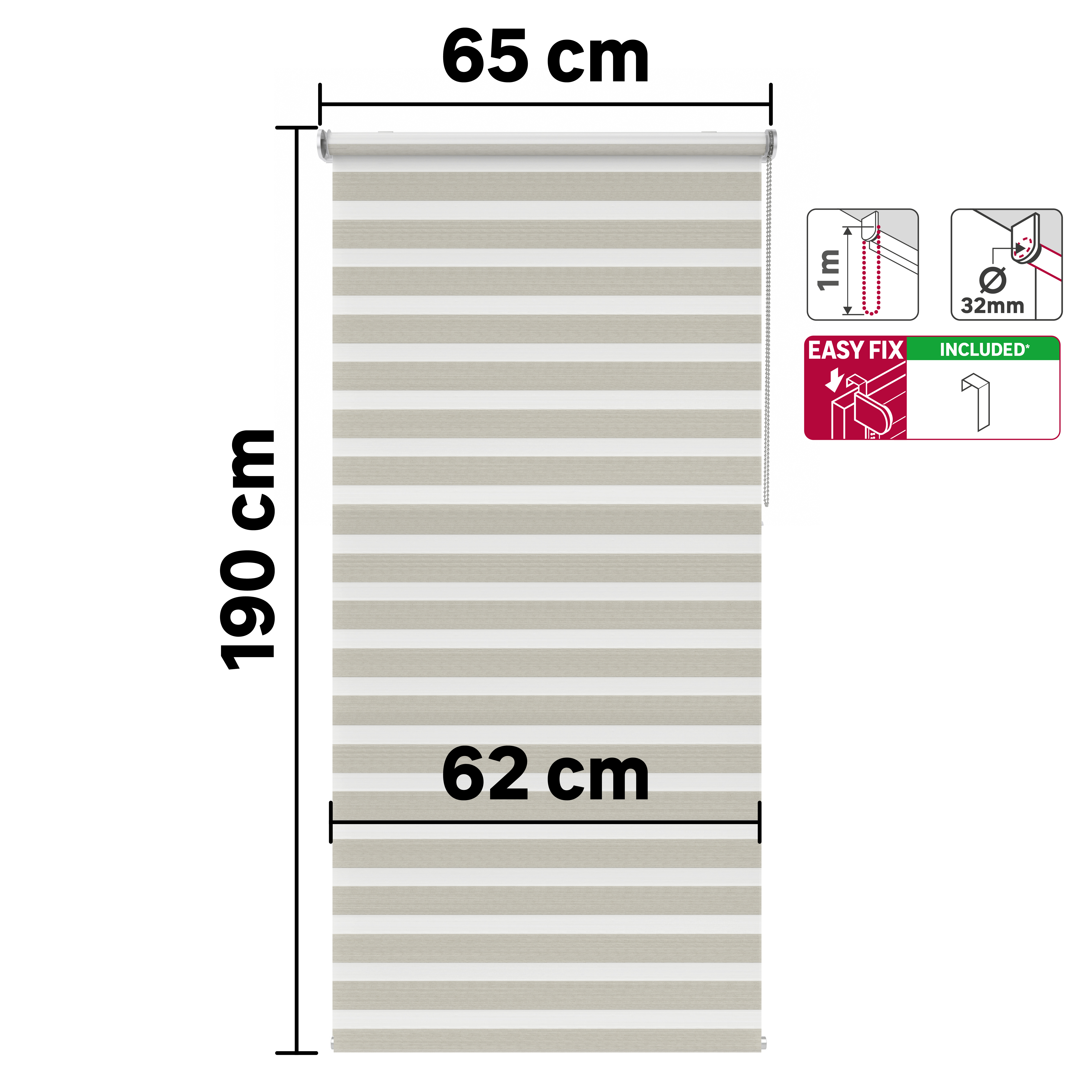 Tenda a rullo giorno / notte INSPIRE Paper beige 65x190 cm - 2