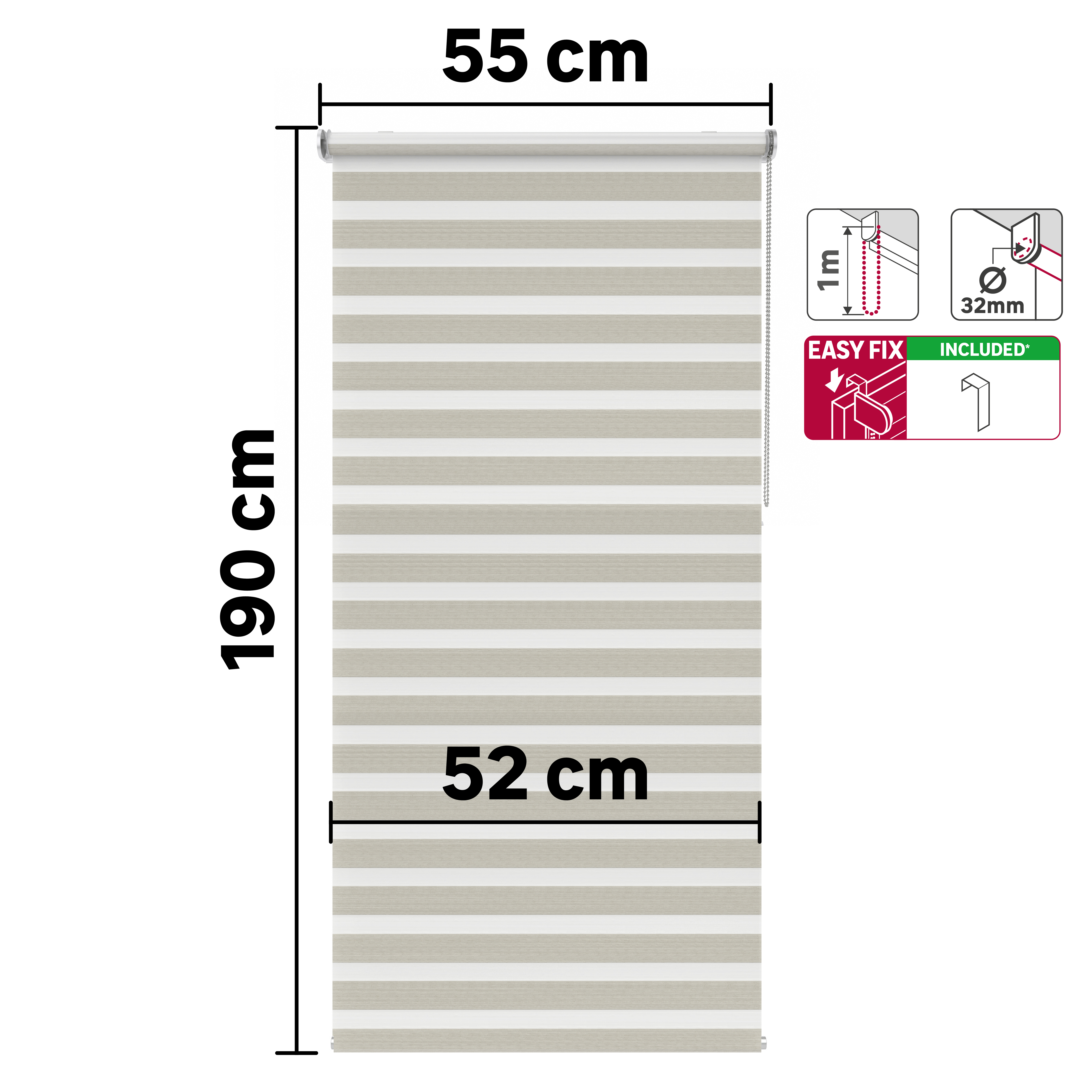 Tenda a rullo giorno / notte INSPIRE Paper beige 55x190 cm - 2