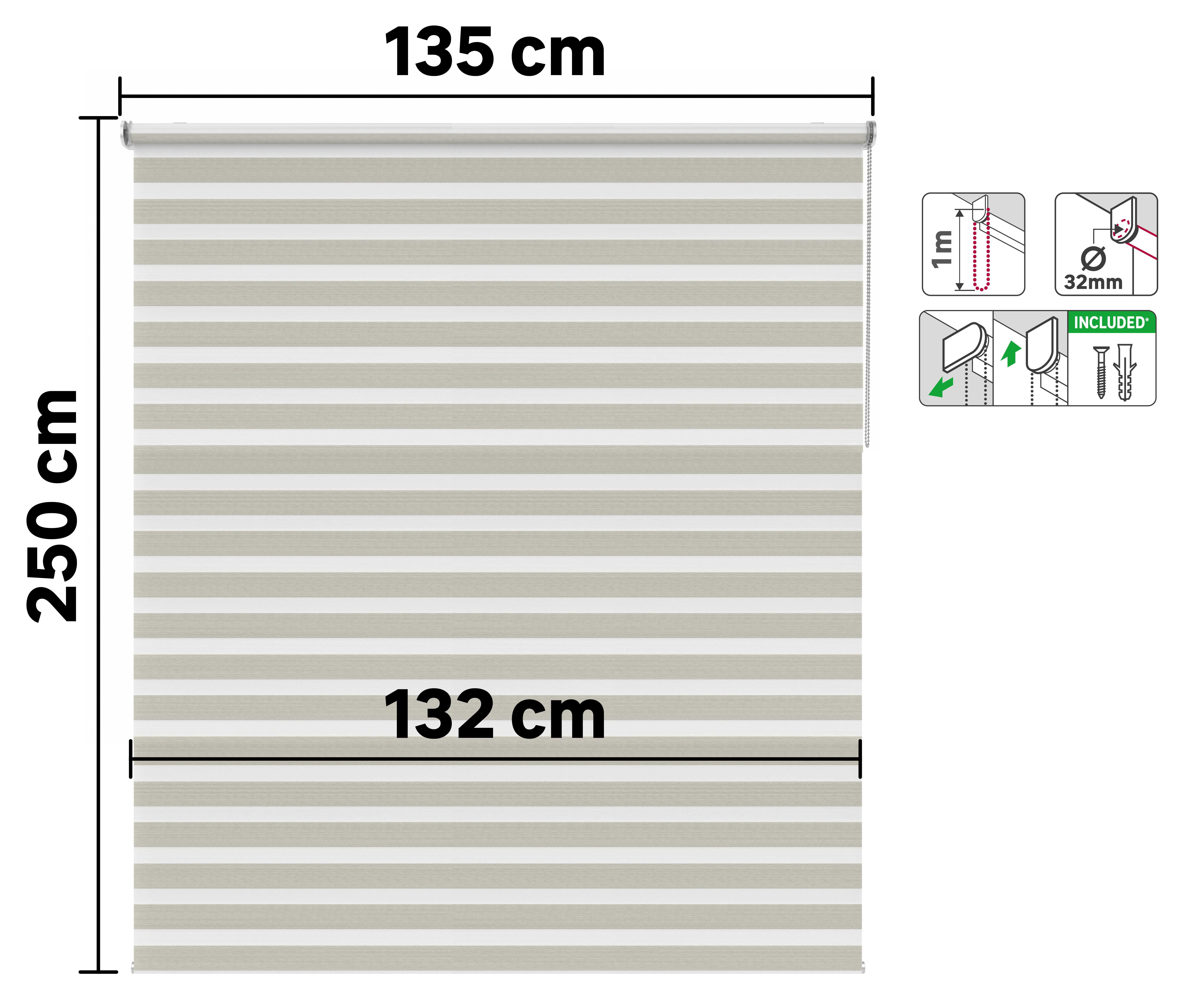 Estore de rolo noite e dia Bolero 135x250cm linho Inspire - 7