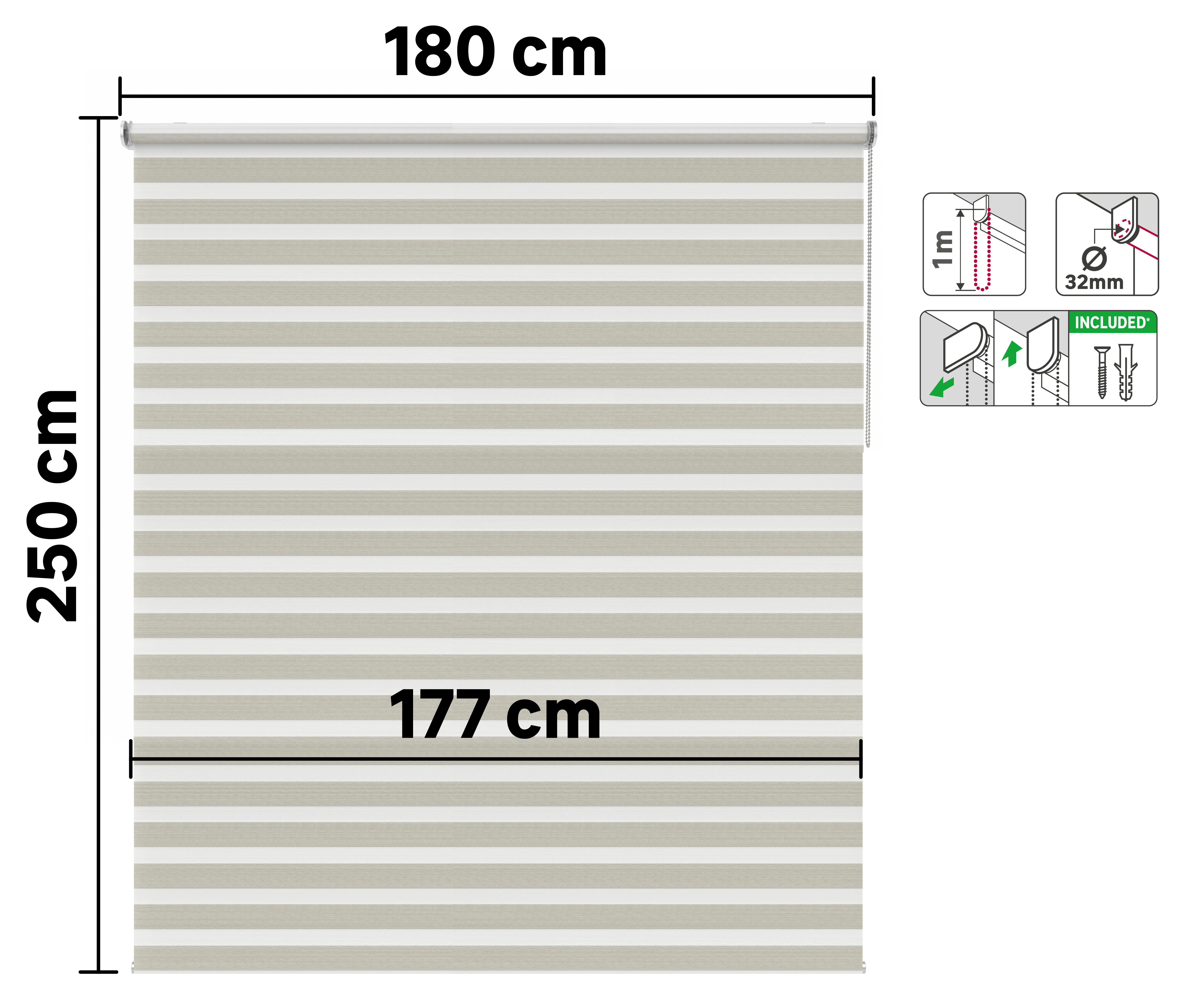 Estore de rolo noite e dia Bolero 180x250cm linho Inspire - 7