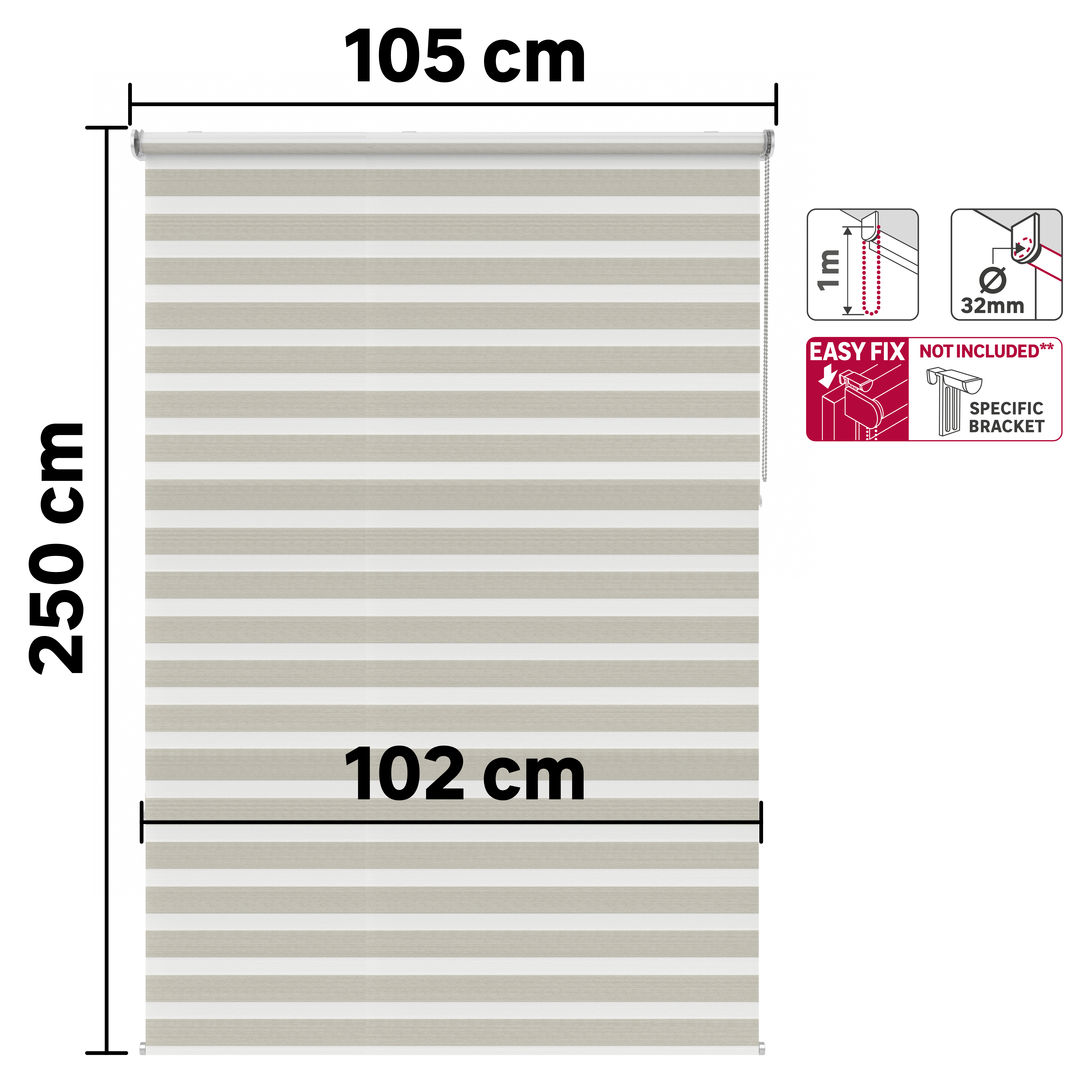 Estore de rolo noite e dia Bolero 105x250cm linho Inspire - 6
