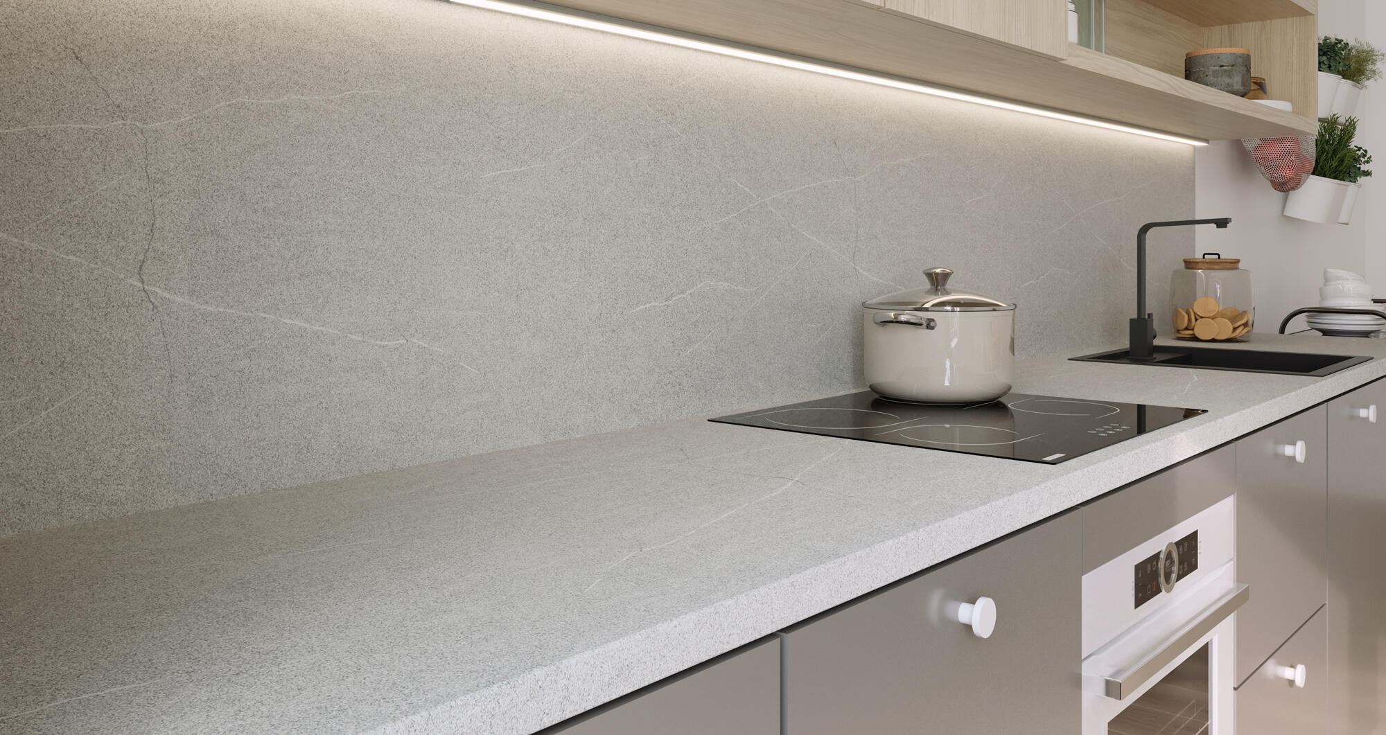 Encimera de cocina laminada Tokyo cosmopolitan 366x63 cm espesor 38mm - 3