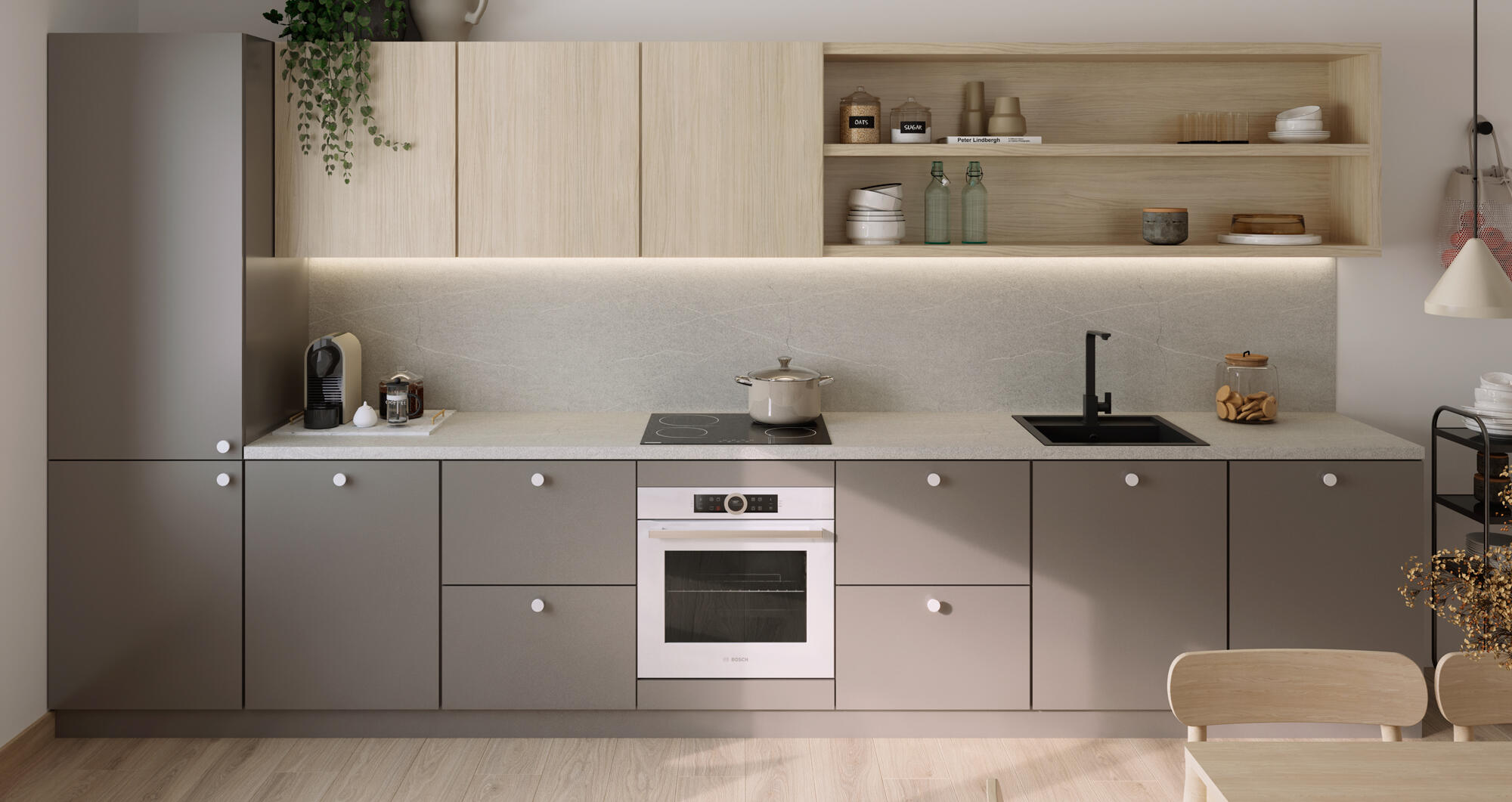 Encimera de cocina laminada Tokyo cosmopolitan 366x63 cm espesor 38mm - 2