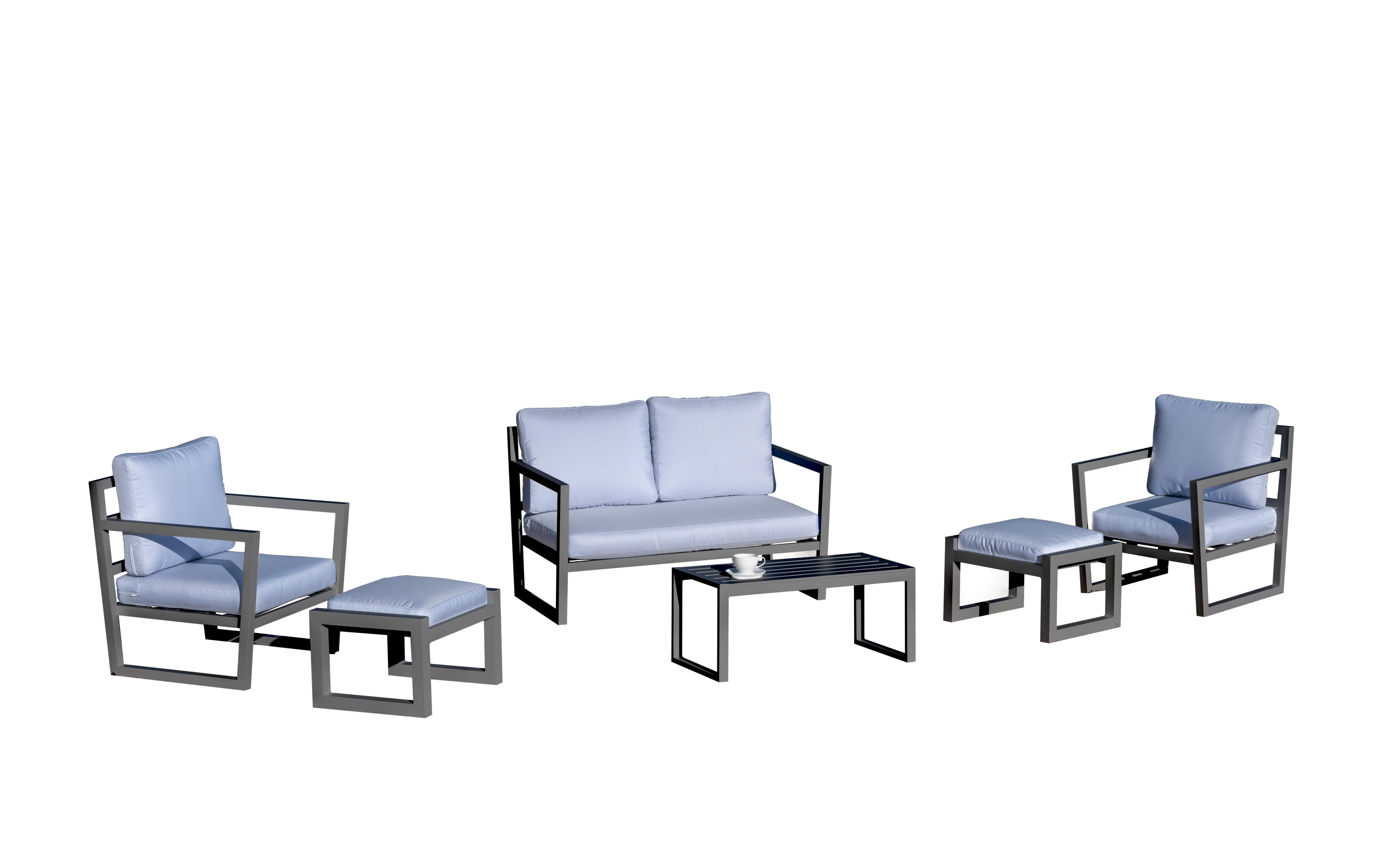 Set de jardín cube-9 antracita de 4 plazas