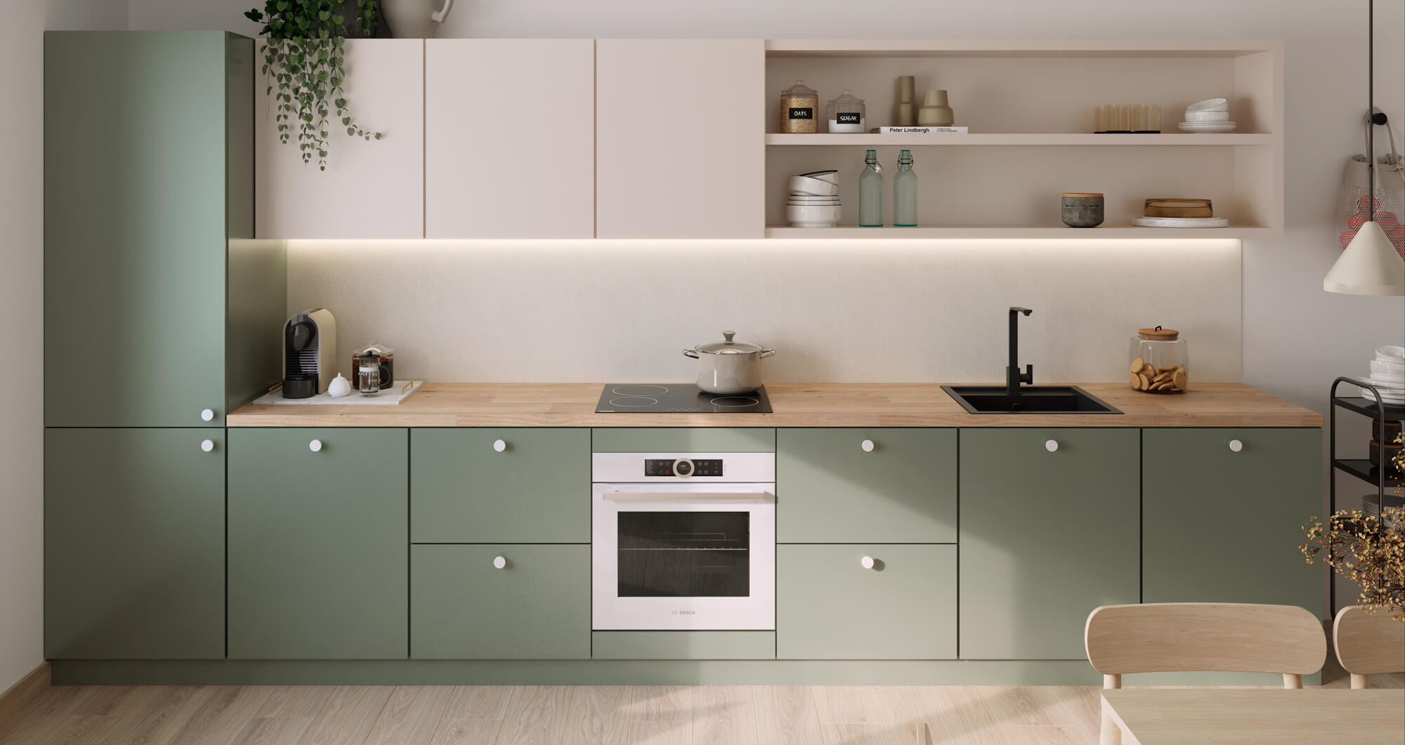 Encimera de cocina laminada Oxford navia natural 366x63 cm espesor 38mm - 2