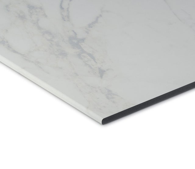 Encimera de cocina laminada compacta Amazona marmol blanco mate 360x63 cm espesor 13mm