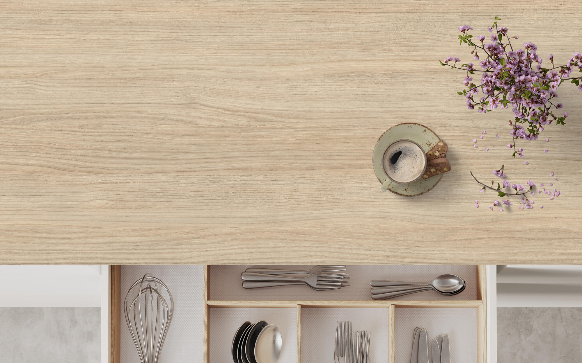 Encimera de cocina laminada compacta Tokyo roble lecer mate 360x63 cm espesor 13mm - 6