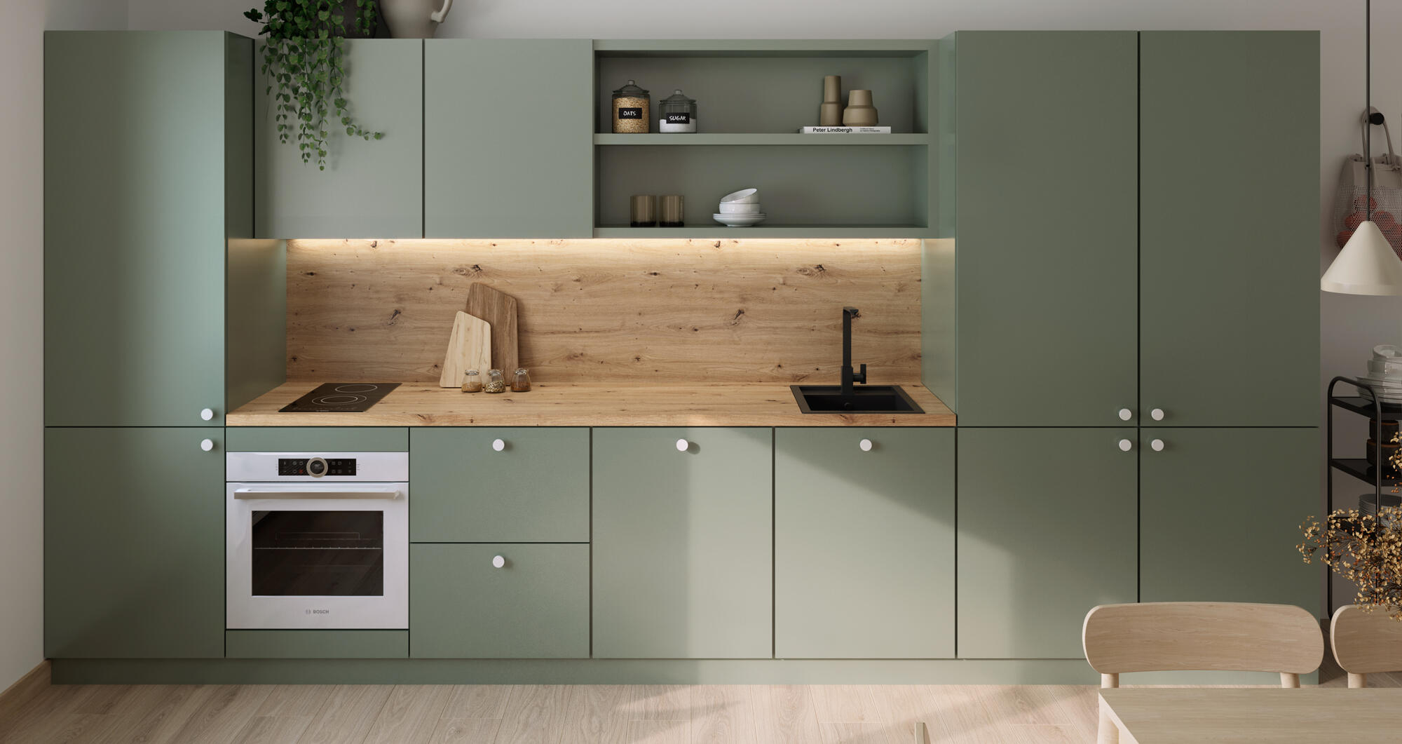 Encimera de cocina laminada Amazona roble 240x63 cm espesor 38mm - 2