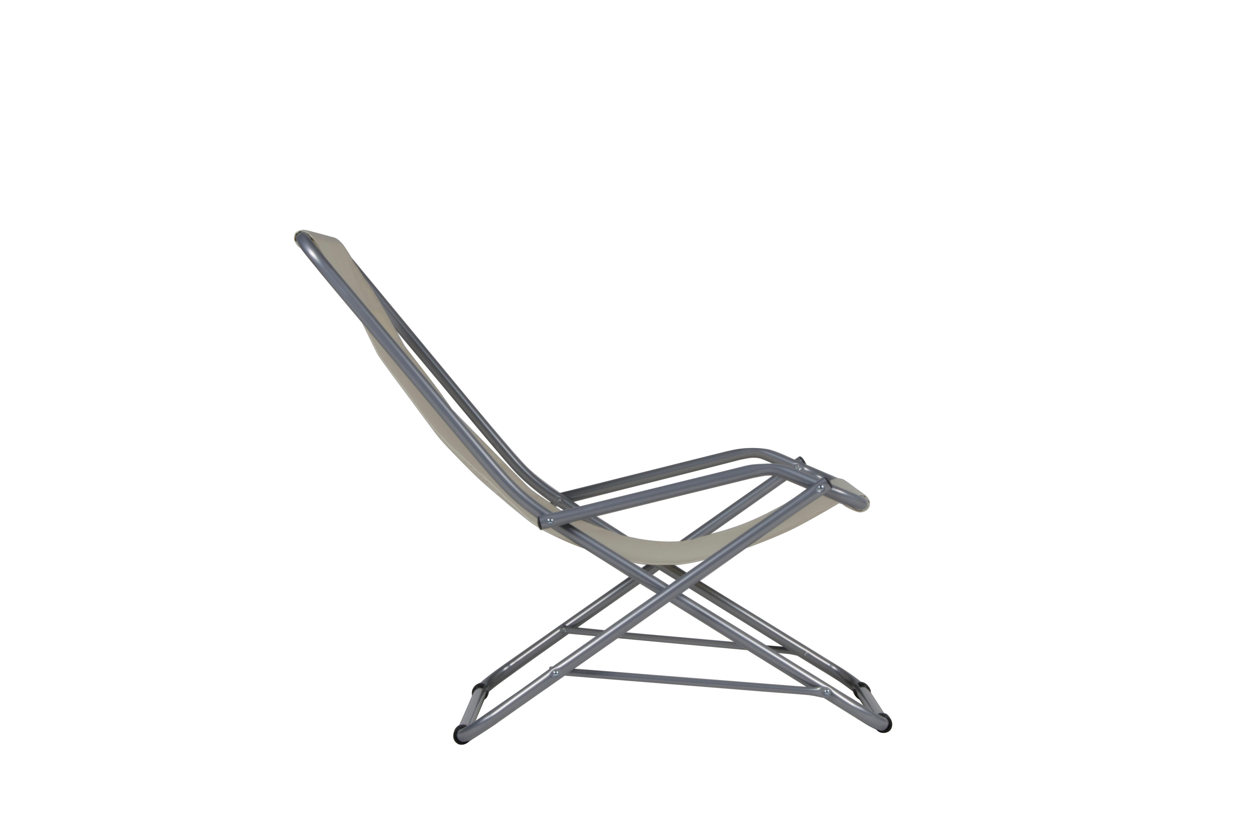 Sedia a sdraio da giardino in acciaio con braccioli pieghevole Swing FIAM, seduta in poliestere beige - 3