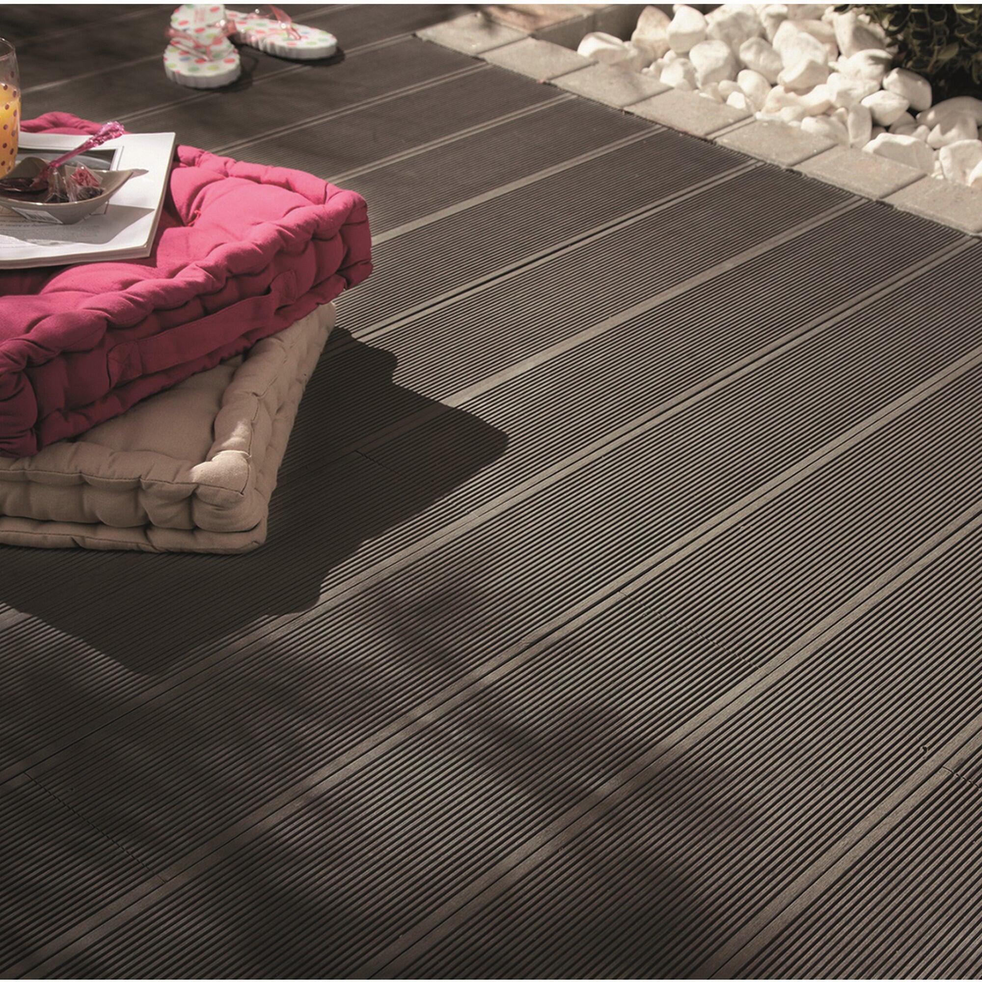 Listone con fissaggio a clip in composito di legno e plastica (wpc) Atlas grigio antracite L 240 x L 14.5 cm x Sp. 21 mm - 7