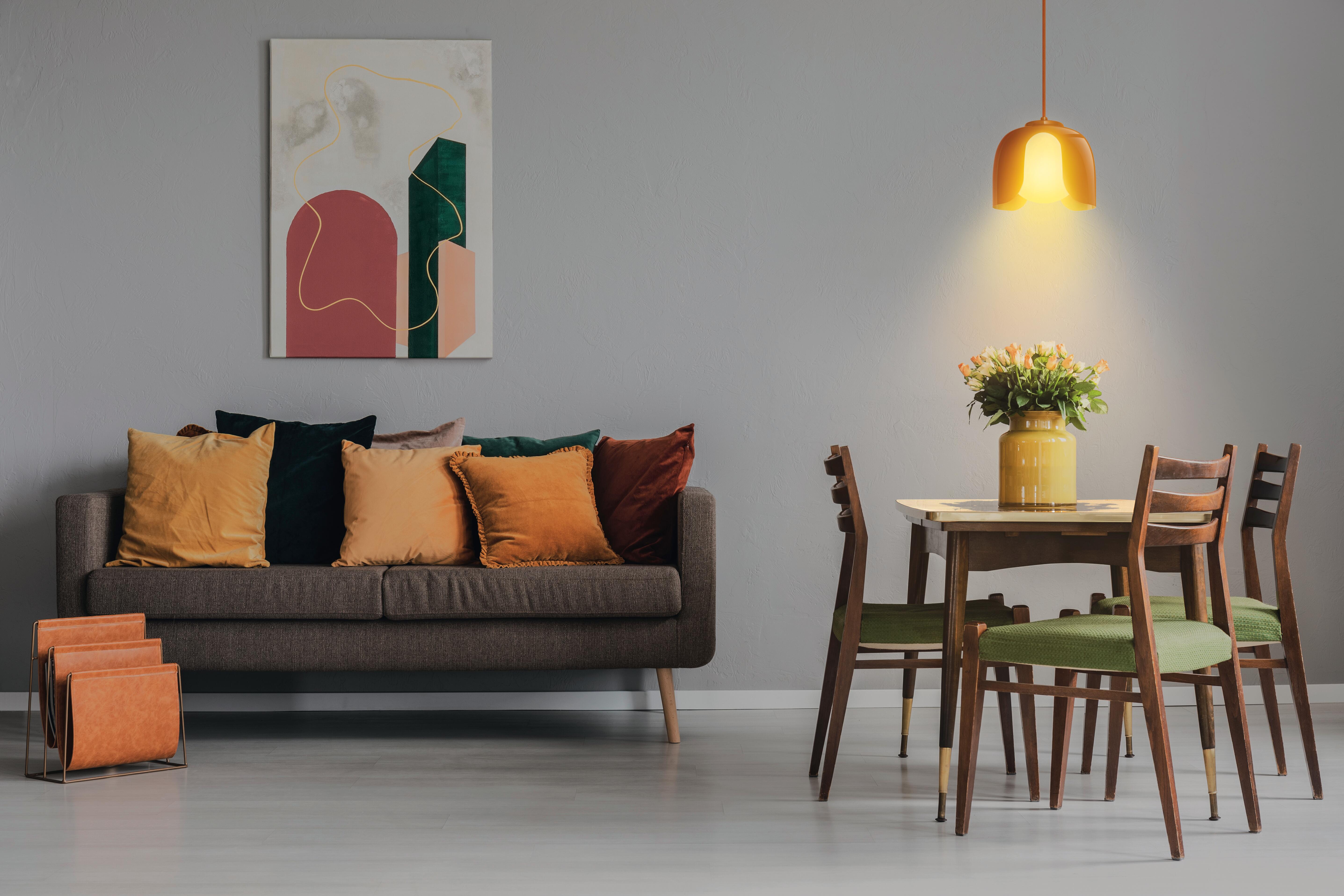 Suspension Corolle acier, orange, Diam.20 cm, E27 - 2