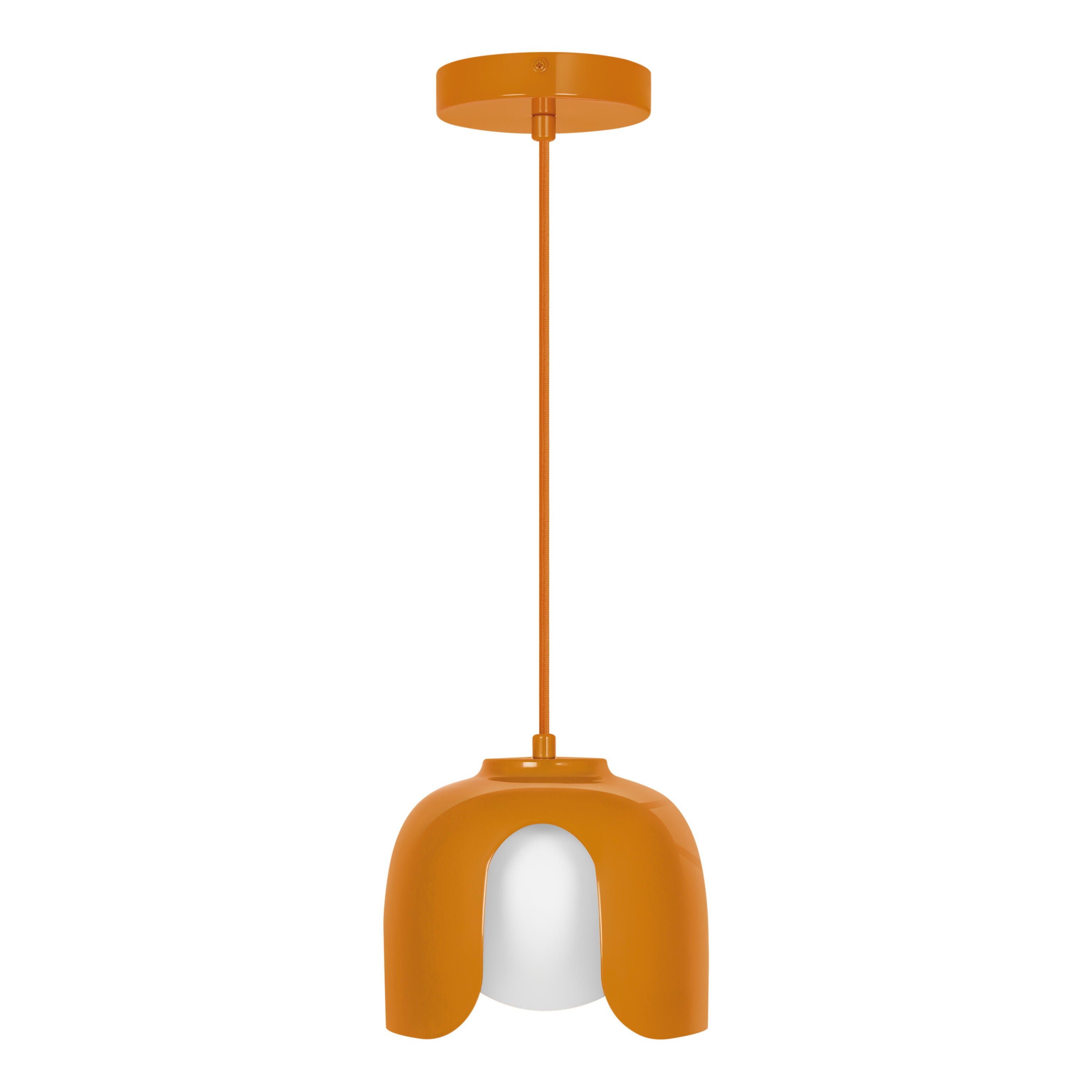 Suspension Corolle verre, orange, Diam.20 cm, E27 - 4