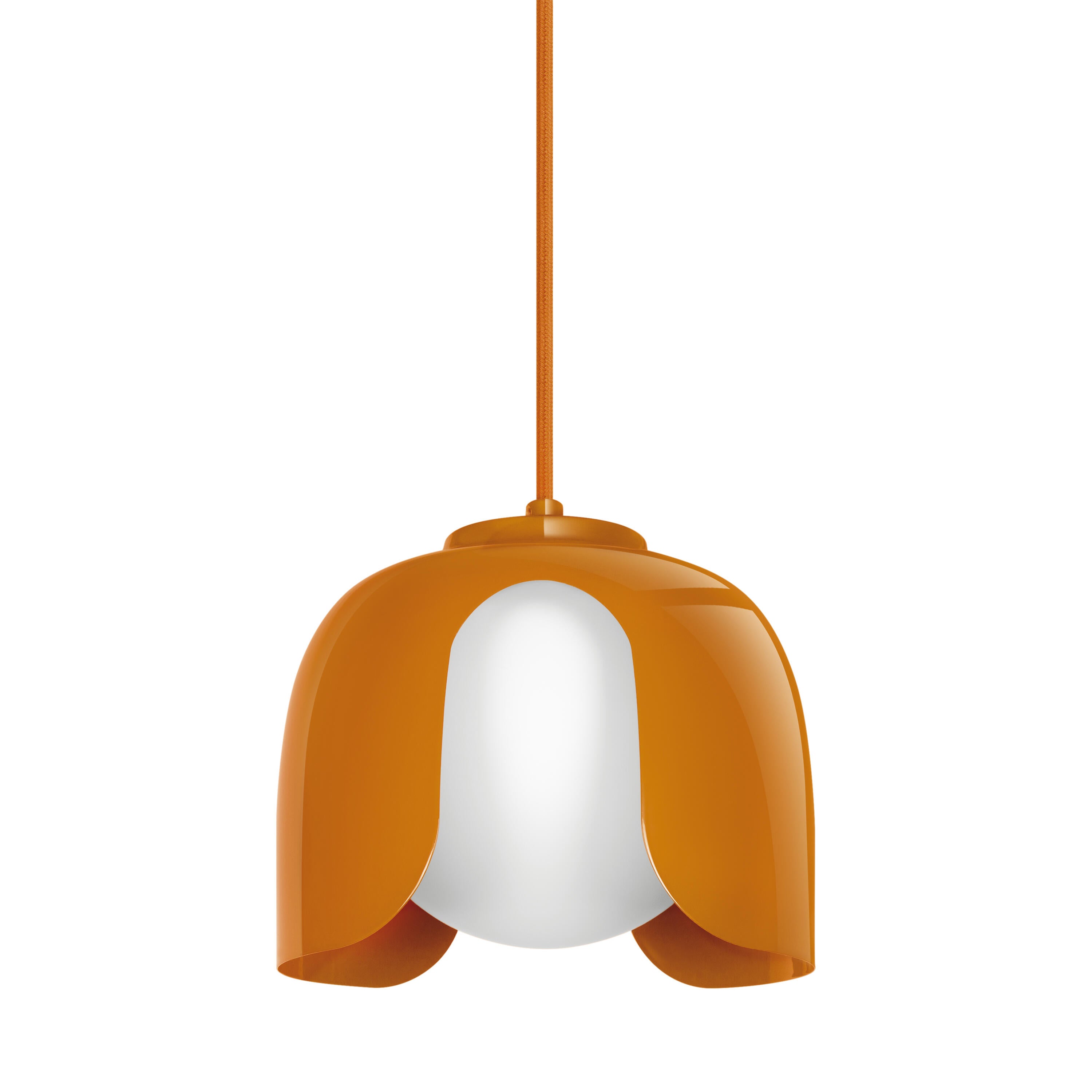 Suspension Corolle verre, orange, Diam.20 cm, E27 - 3