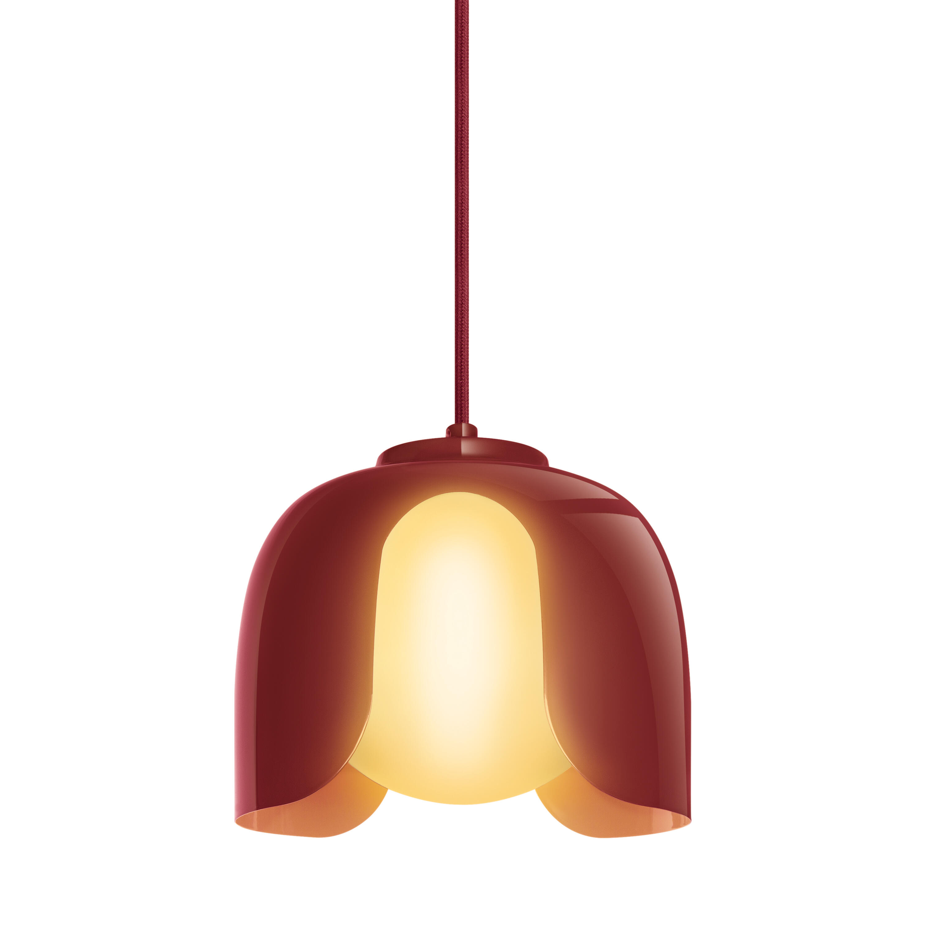 Lámpara de techo colgante de vidrio roja 1 luz e27 corelle ø20 cm