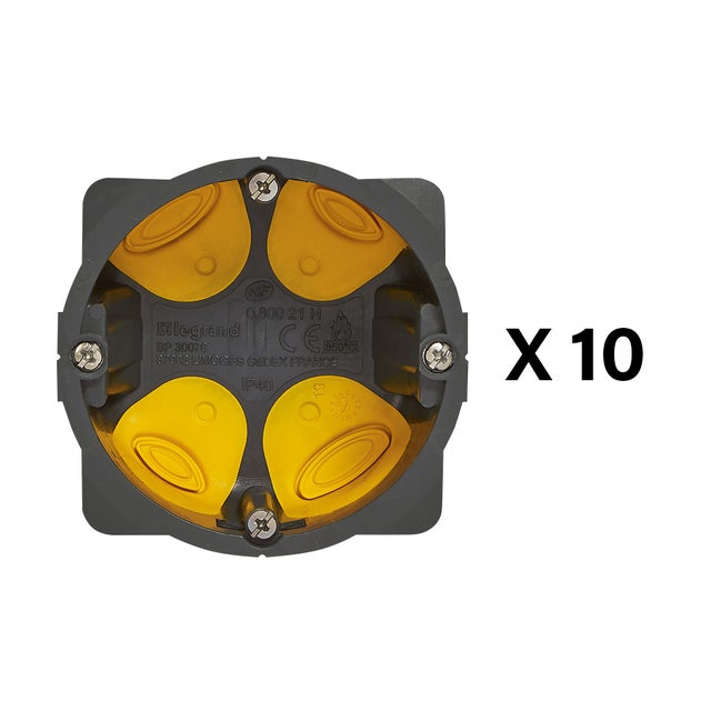 Boîte d'encastrement 1 poste BATIBOX ENERGY Lot de 10 - LEGRAND