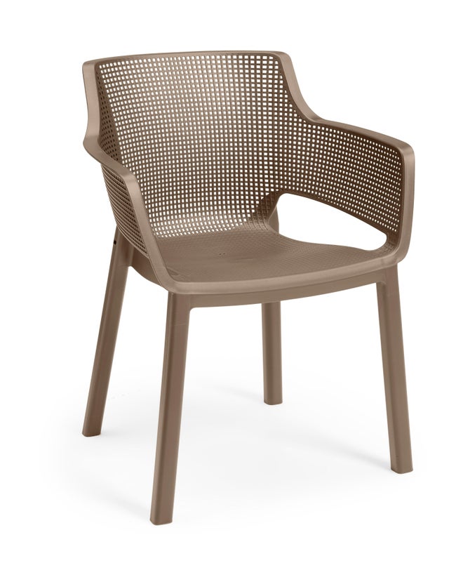 Silla de jardín sin cojín de polipropileno Elisa beige