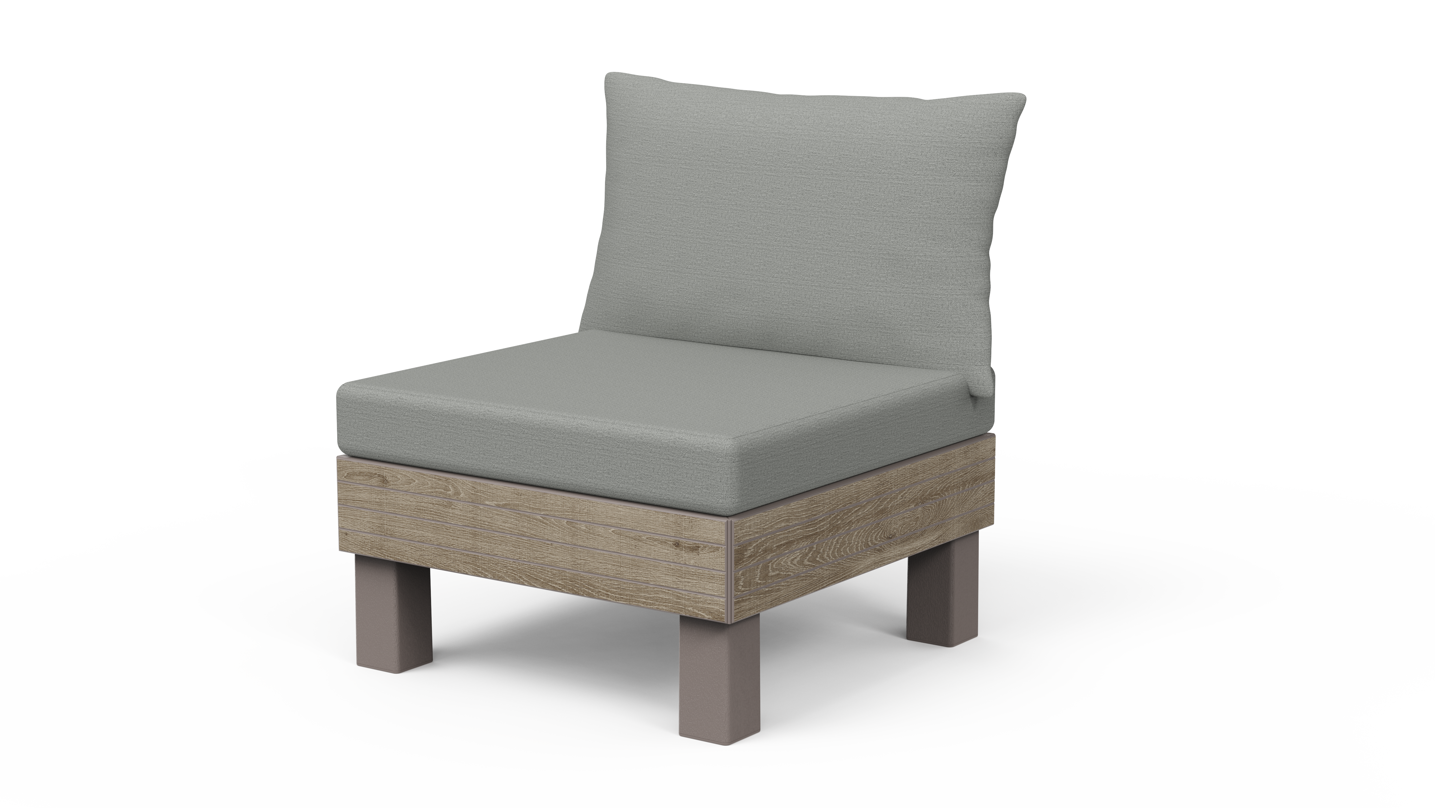 Módulo sofá individual em resina bege efeito madeira Keter Elements Signature - 2