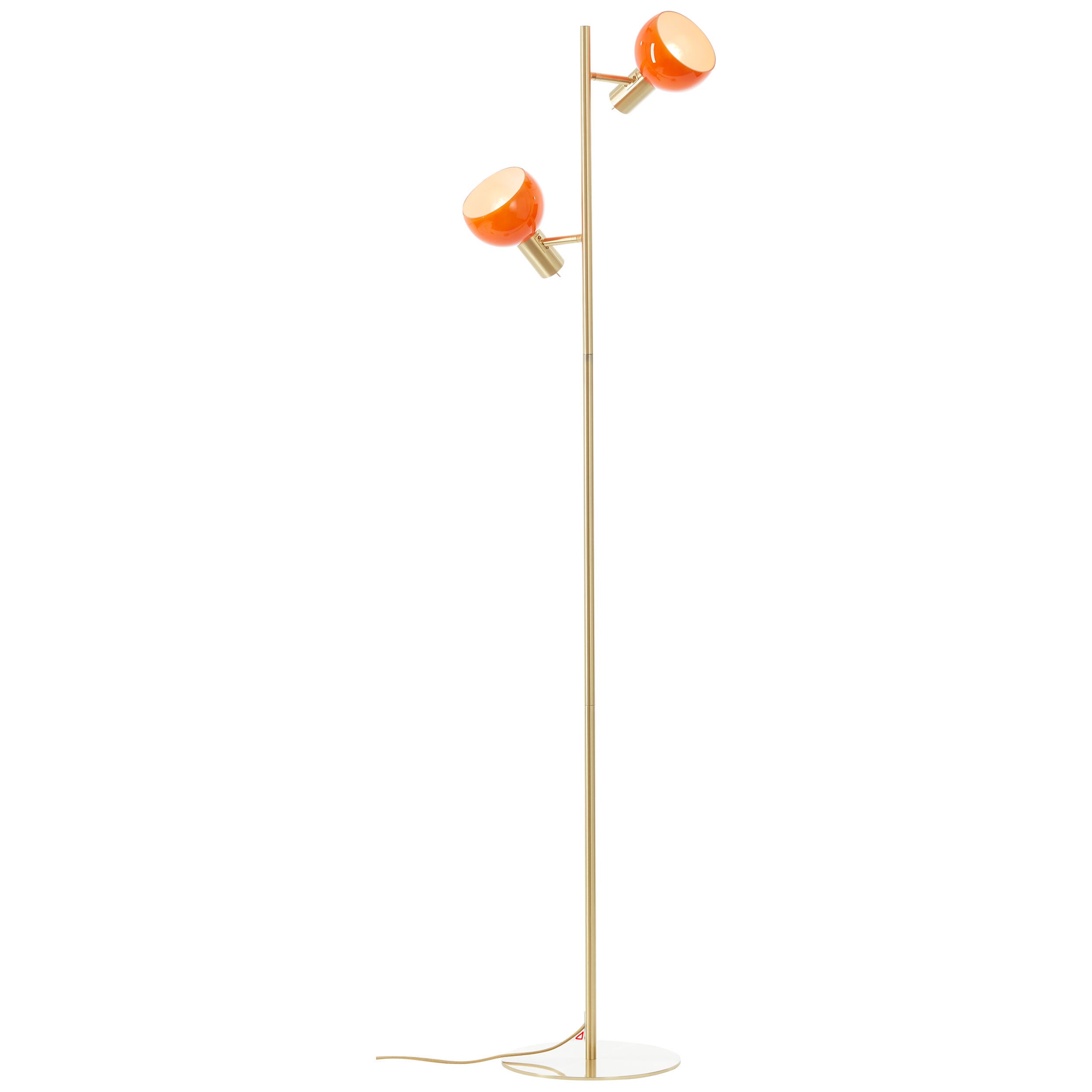 Lampadaire Arancia, verre orange/acier doré,  H.145 cm, E14 - 4