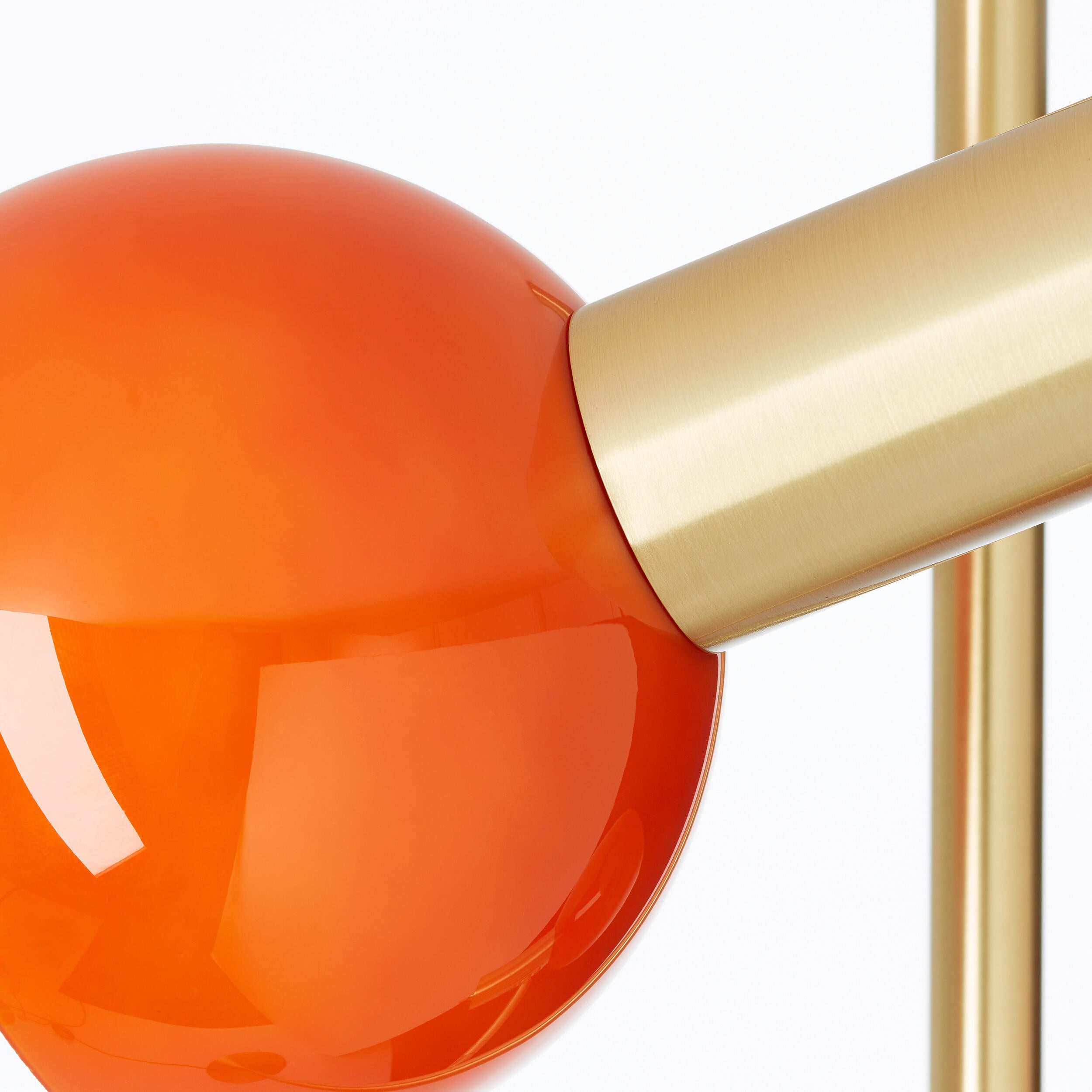 Lampadaire Arancia, verre orange/acier doré,  H.145 cm, E14 - 6
