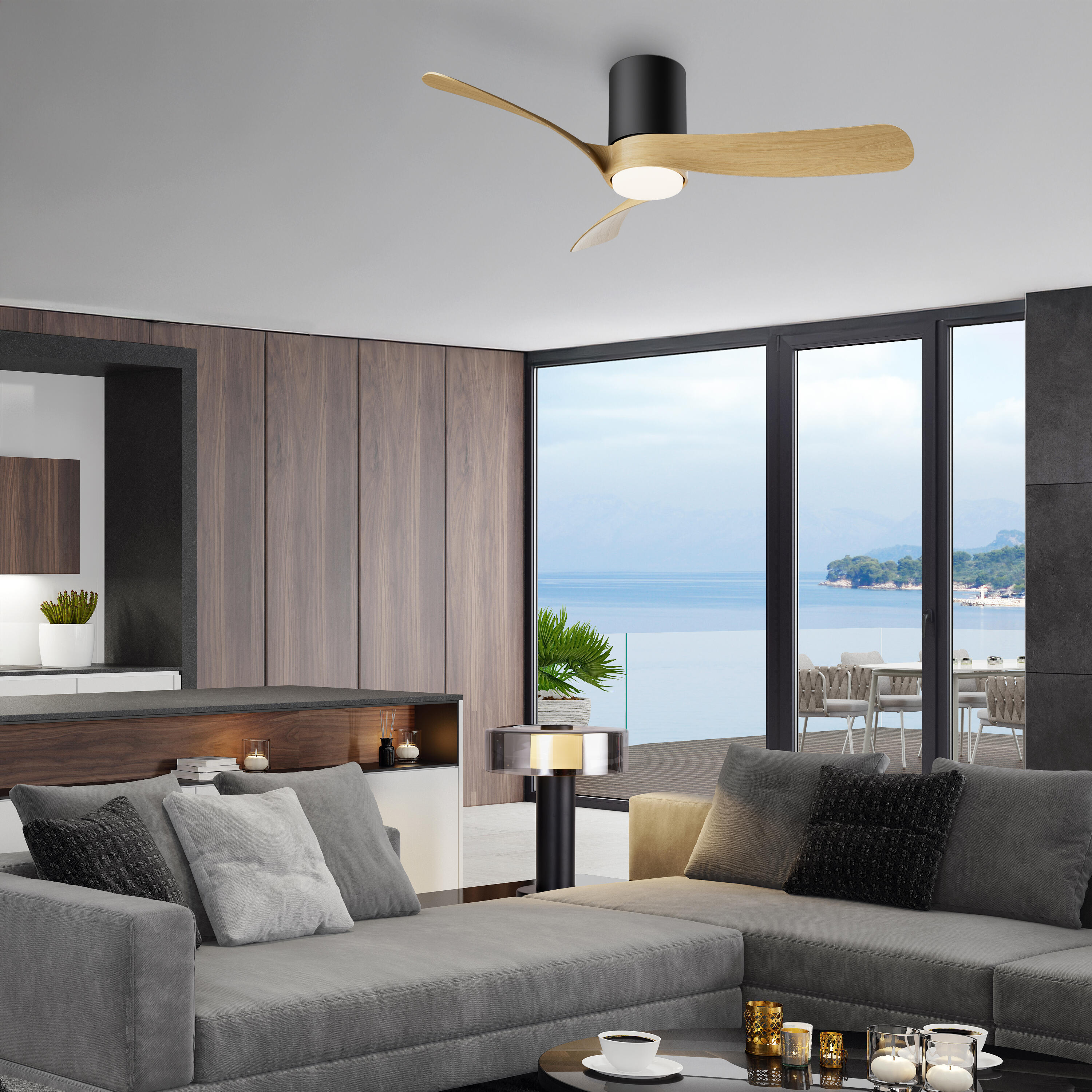 Ventilateur de plafond LED silencieux, Nemo S, 97 cm, MANTRA, noir et bois - 3