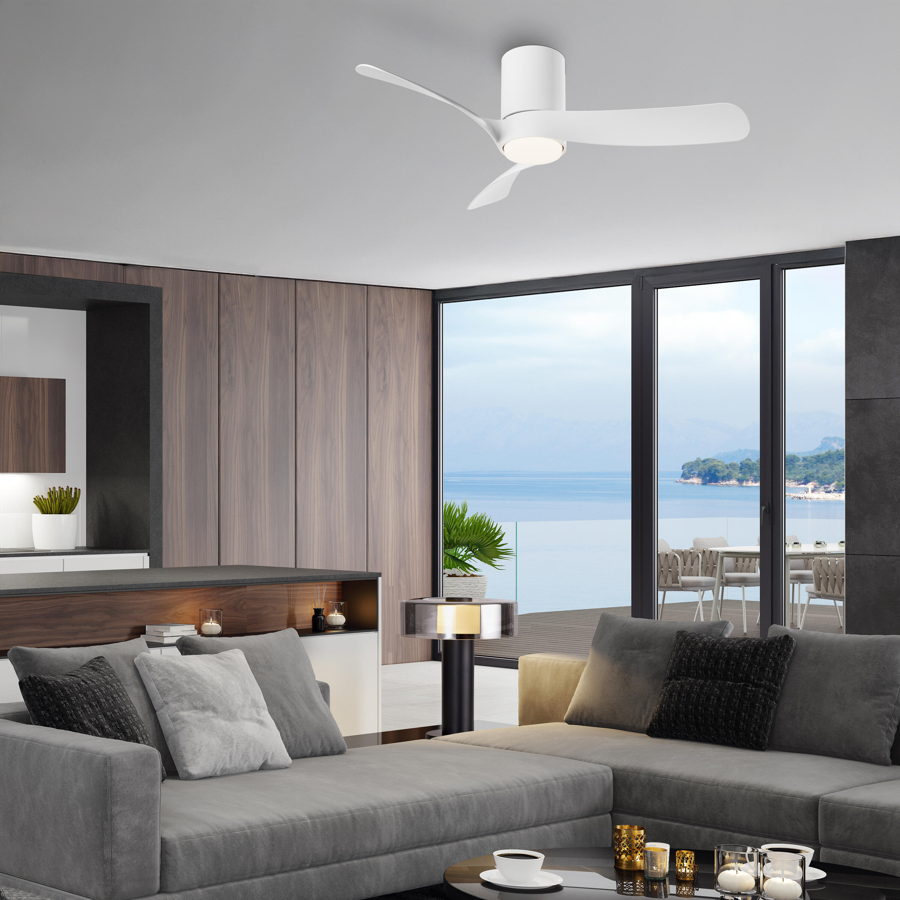 Ventilador de techo con luz silencioso DC Mantra Nemo  blanco 97 cm - 3