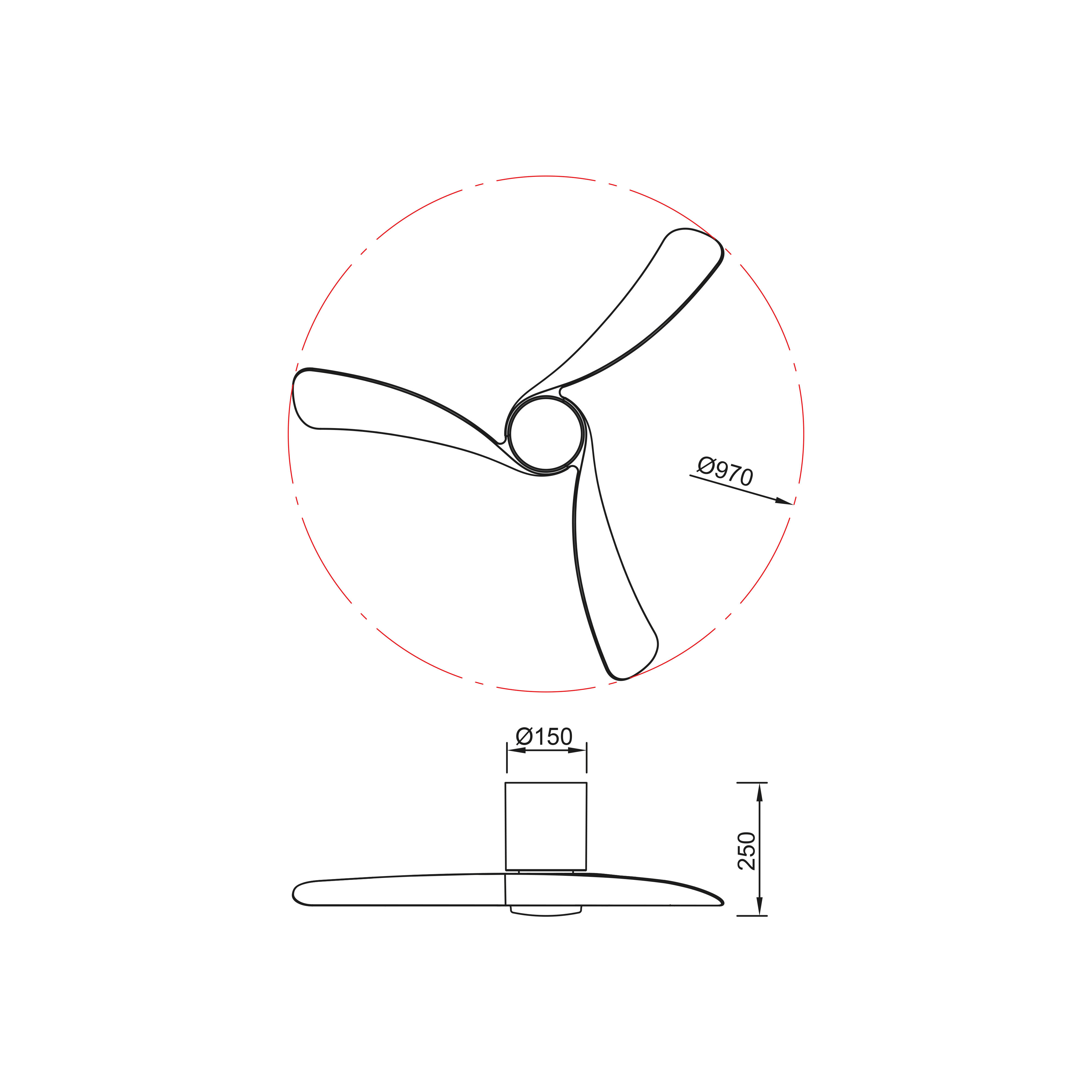 Ventilador de techo con luz silencioso DC Mantra Nemo  blanco 97 cm - 7