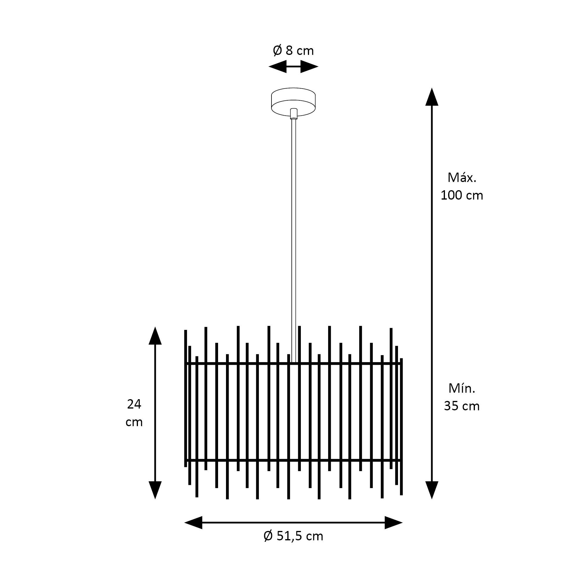 Lámpara de techo de acero dorada 1 luz E27 Nubia Ø51,5 cm - 4