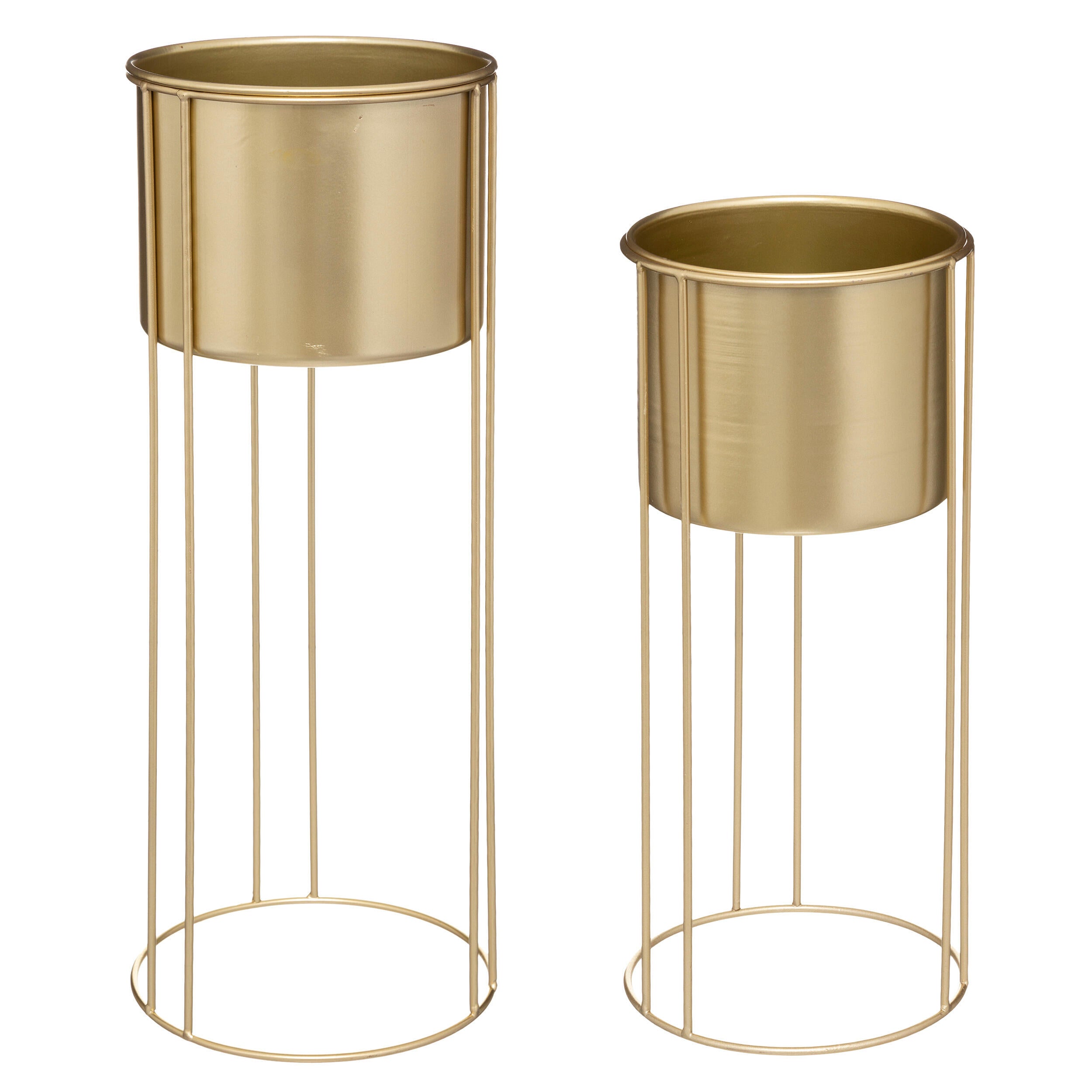 Set de 2 pot métalliques, dorés H.58 - 2