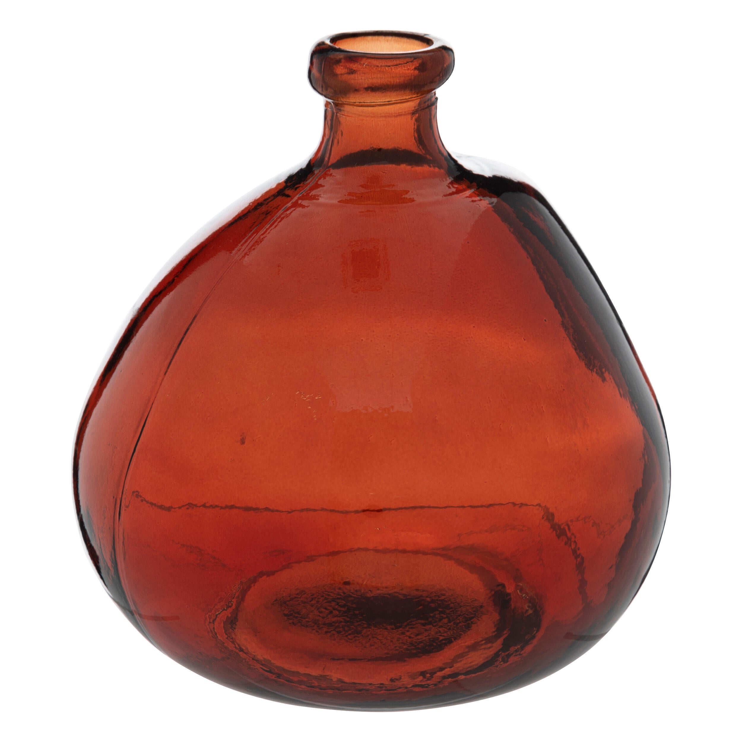 Vase en verre rond, ambre DIA.33 - 2