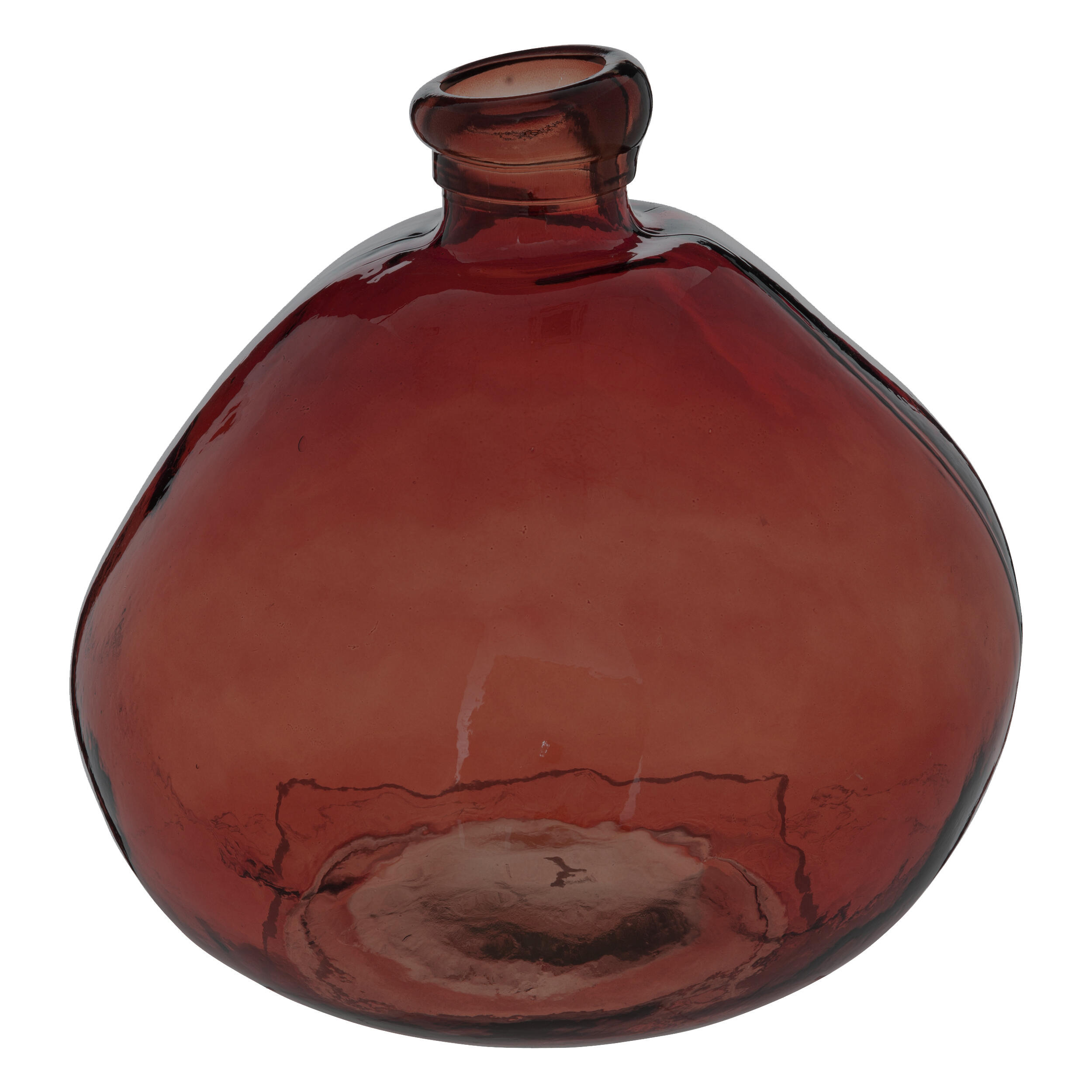 Vase en verre rond, marron DIA.33 - 2
