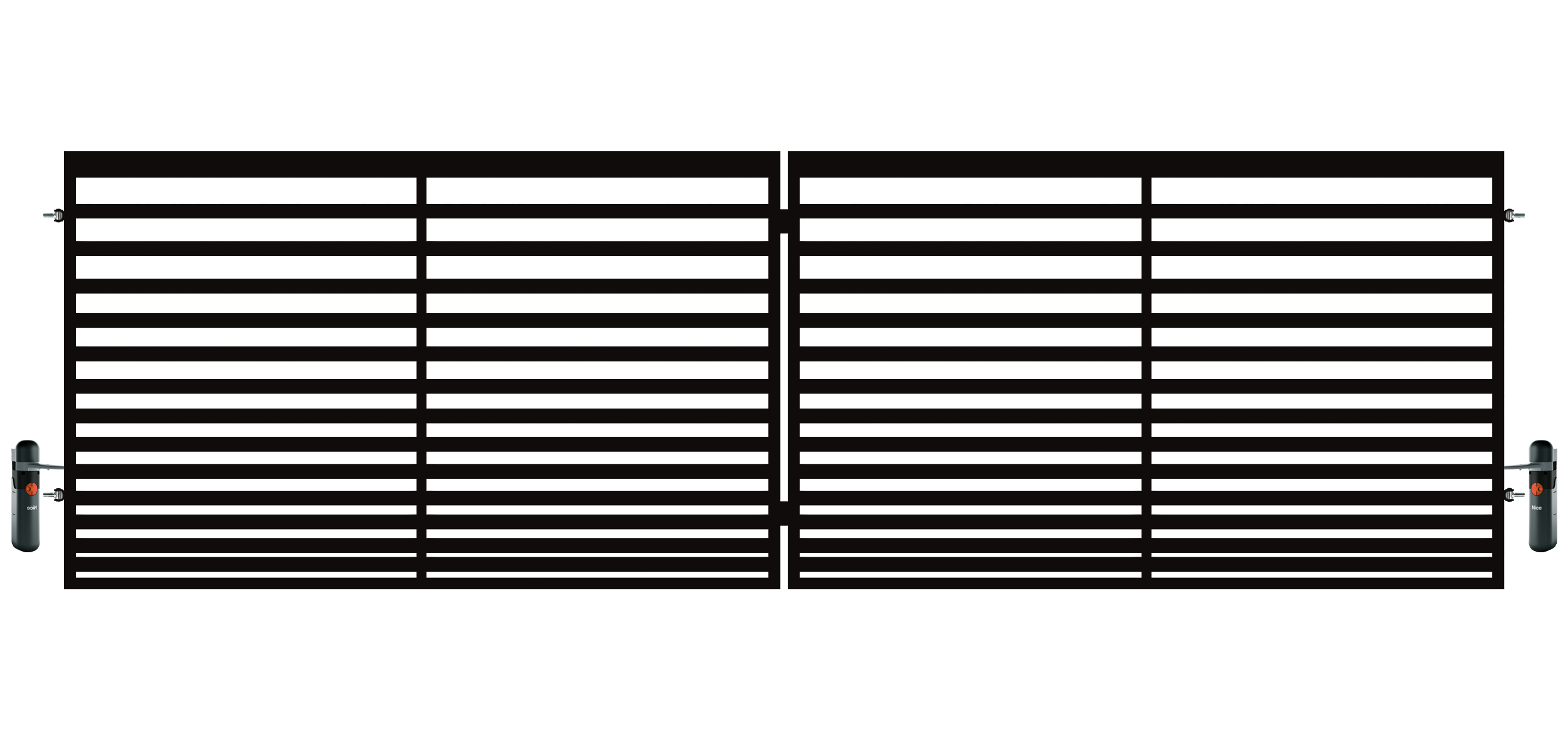 Brama dwuskrzydłowa Bali II 5x1,5 m czarna automat Polbram